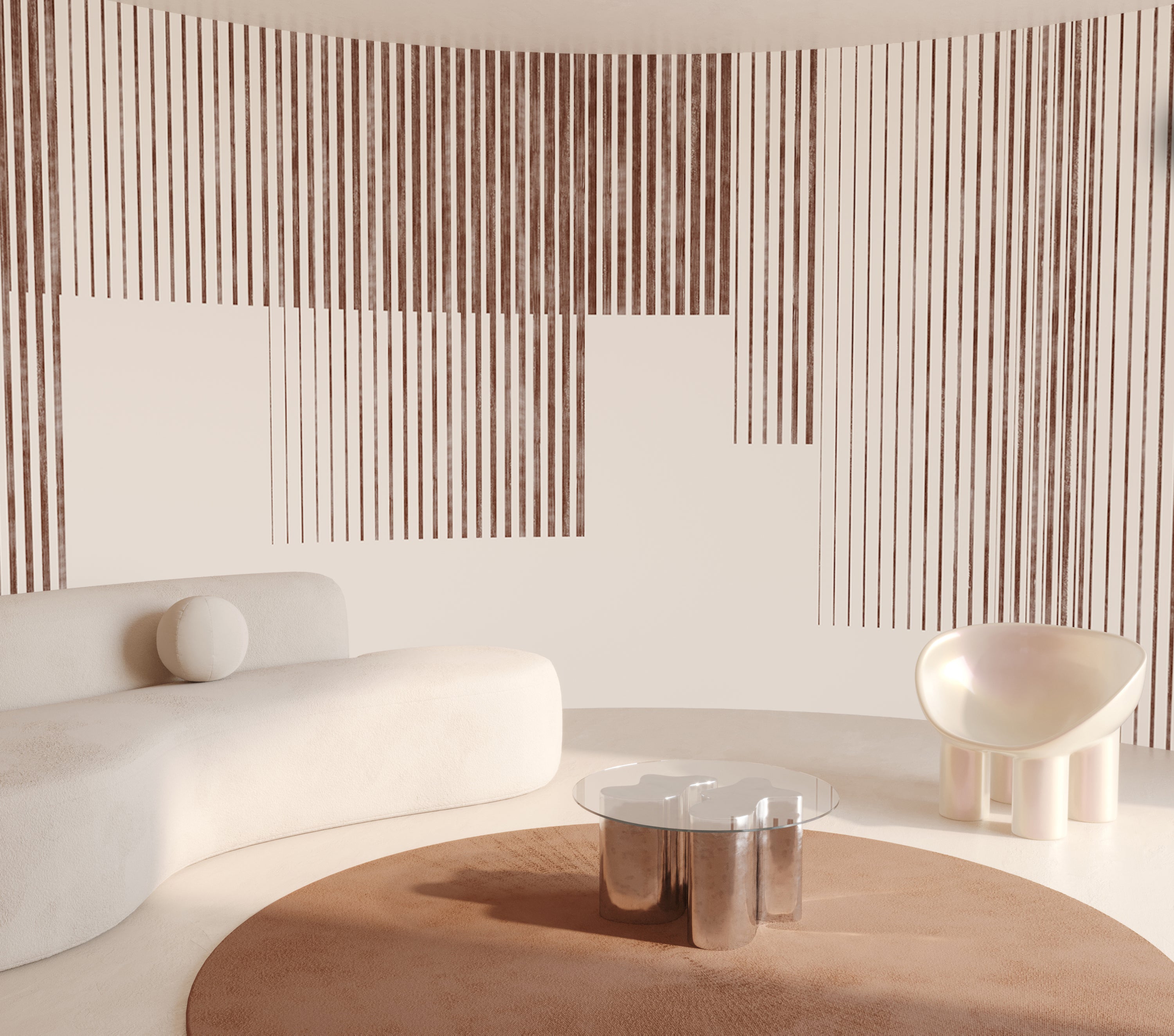 Seismic© Mural Wallpaper in brown + creme