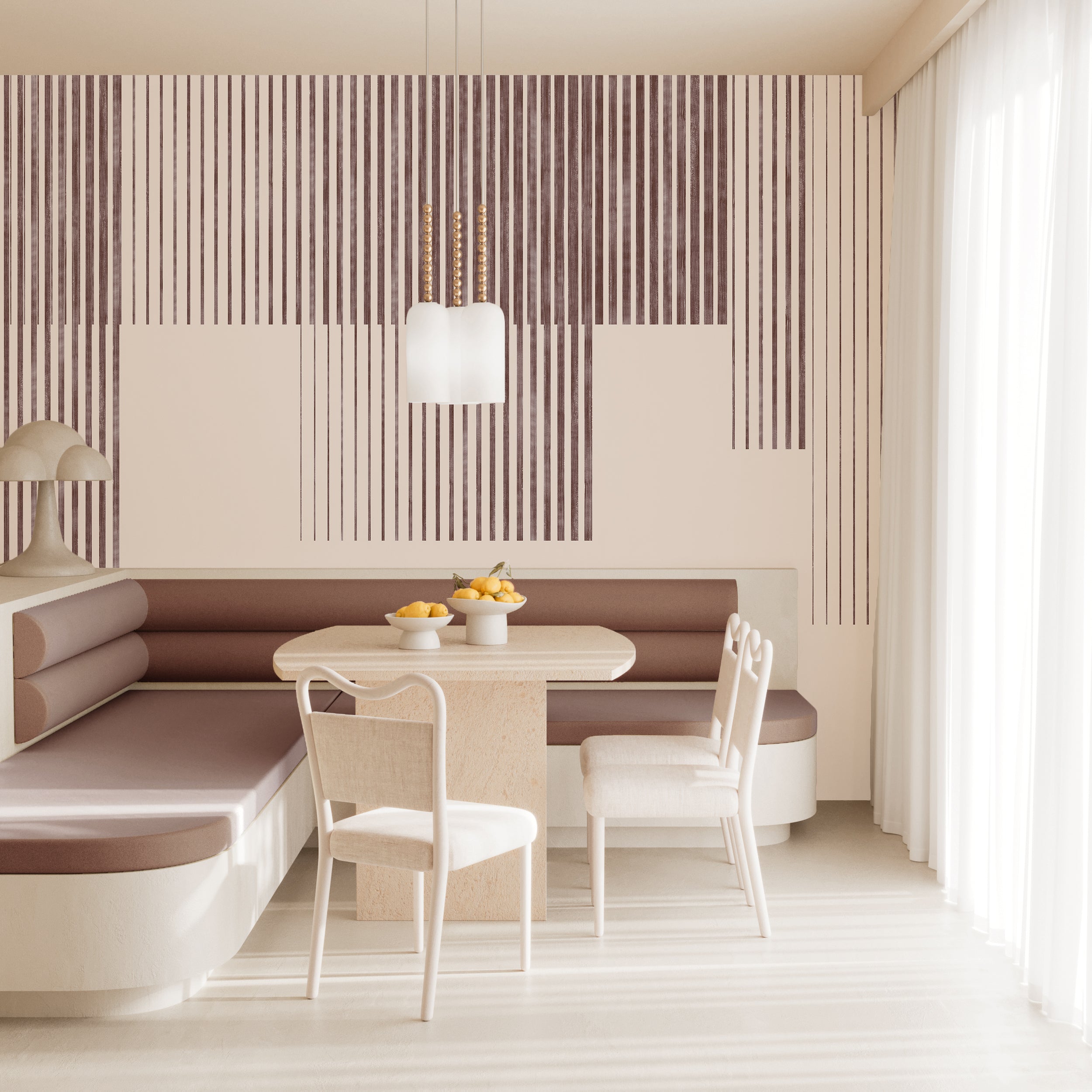 Seismic© Mural Wallpaper in brown + creme