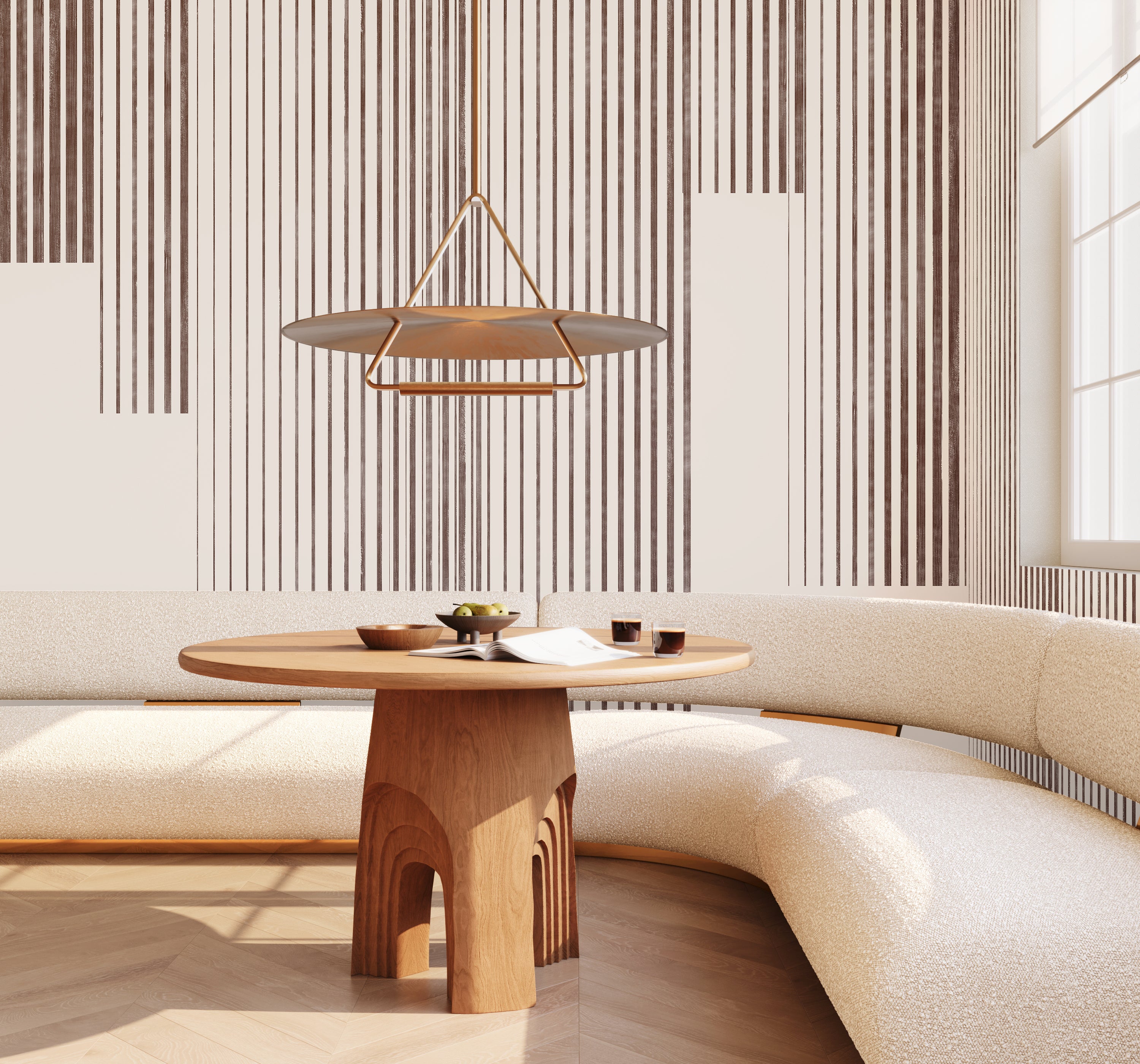 Seismic© Mural Wallpaper in brown + creme