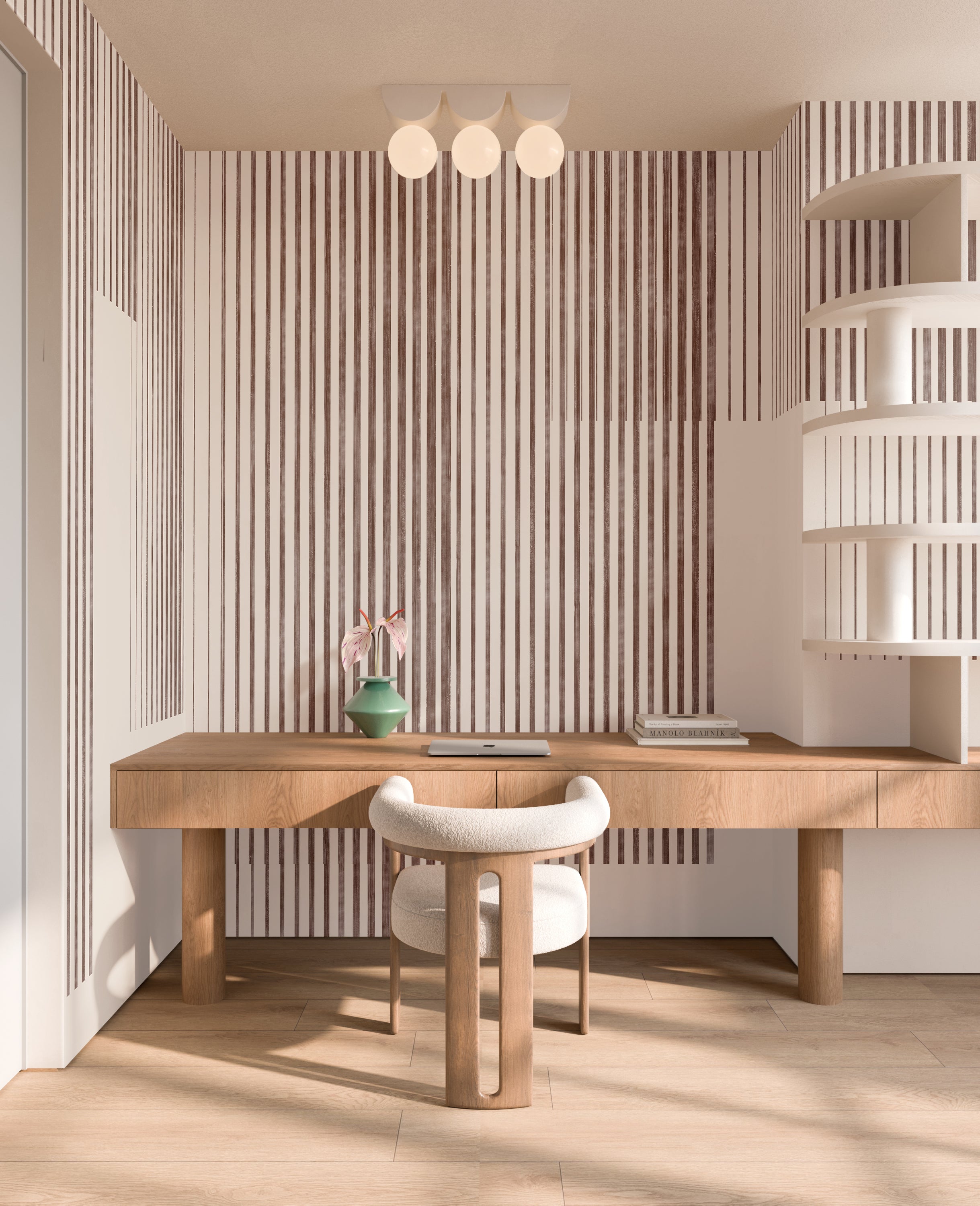 Seismic© Mural Wallpaper in brown + creme