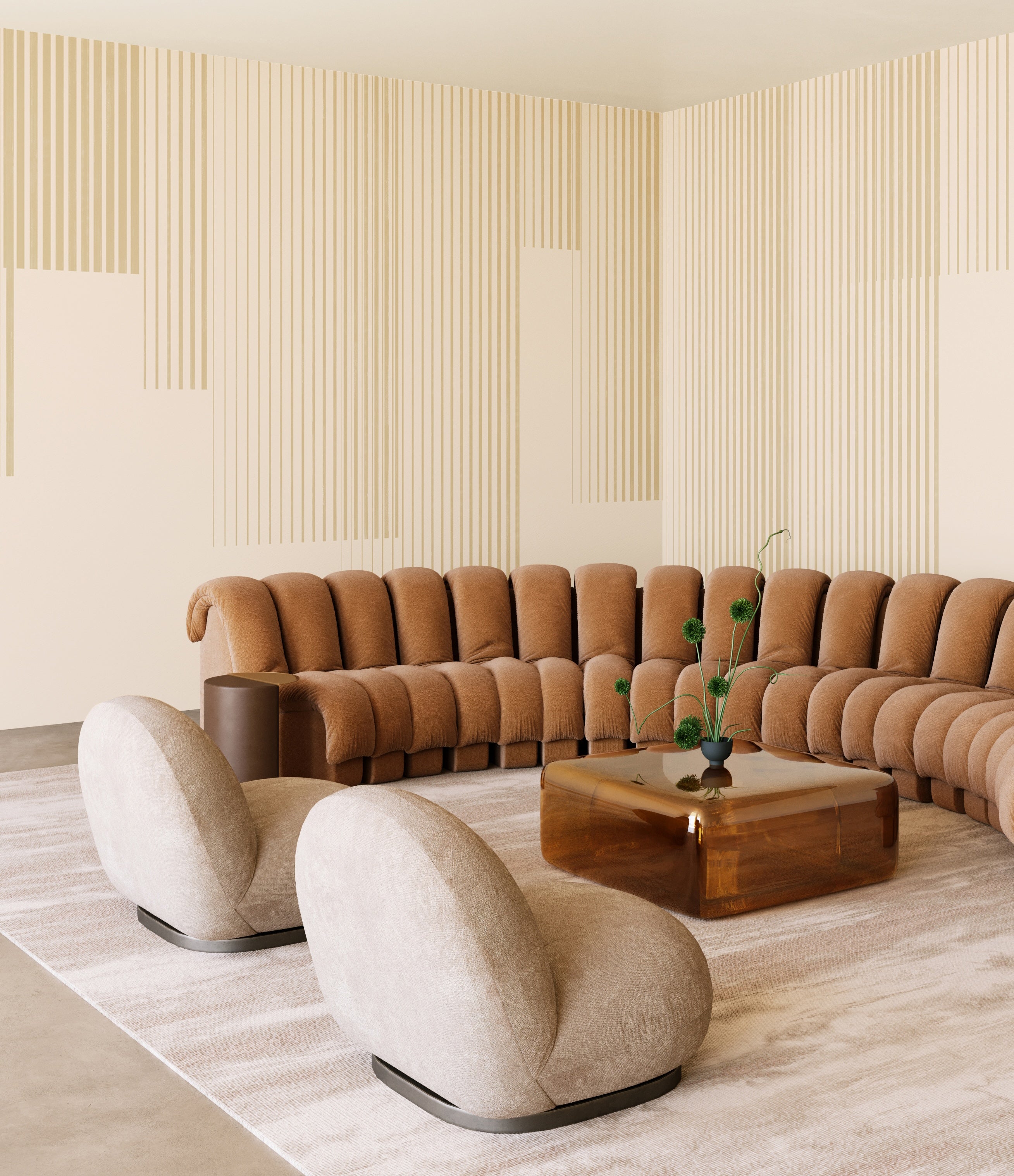 Seismic© Mural Wallpaper in Butter