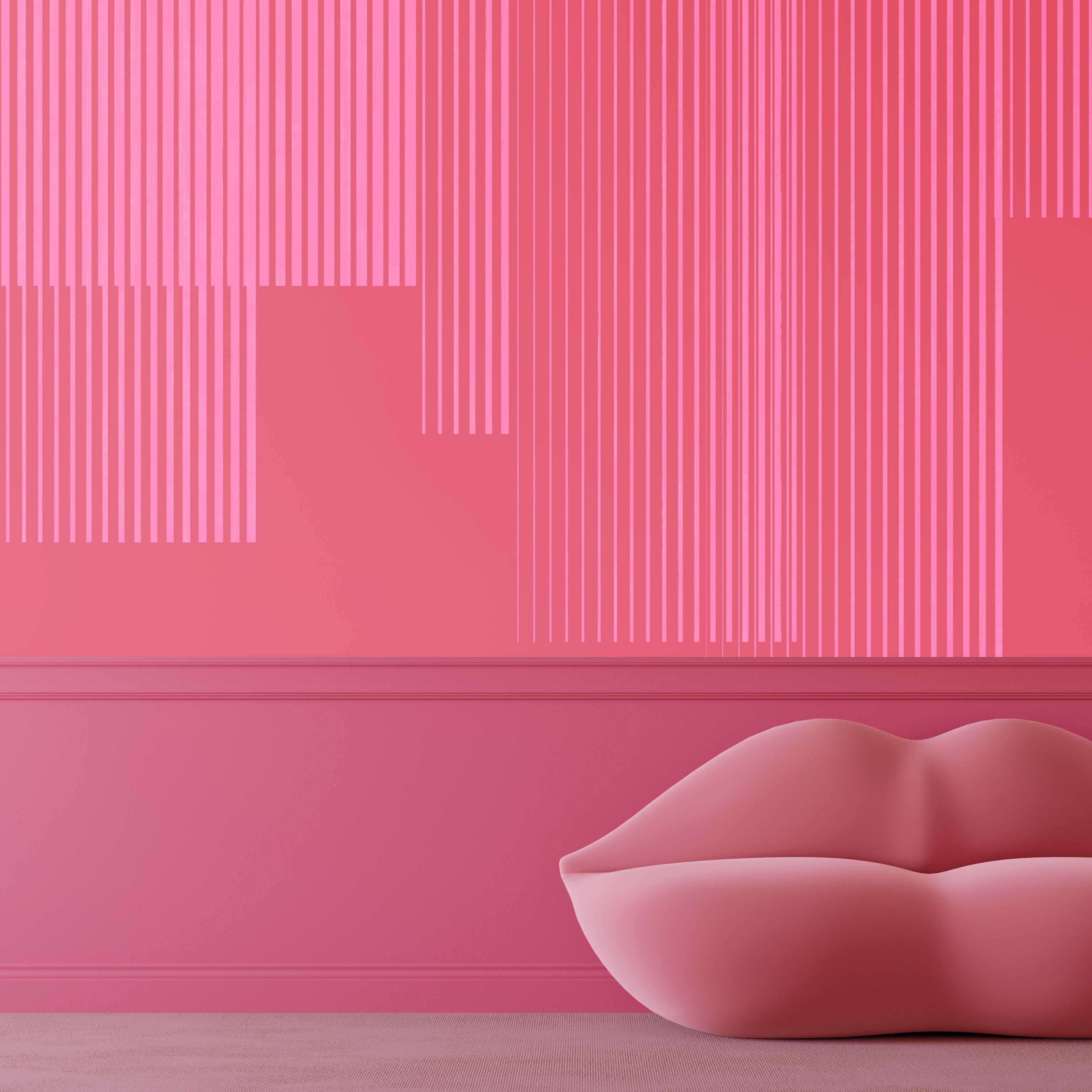 Seismic© Mural Wallpaper in Hot Pink