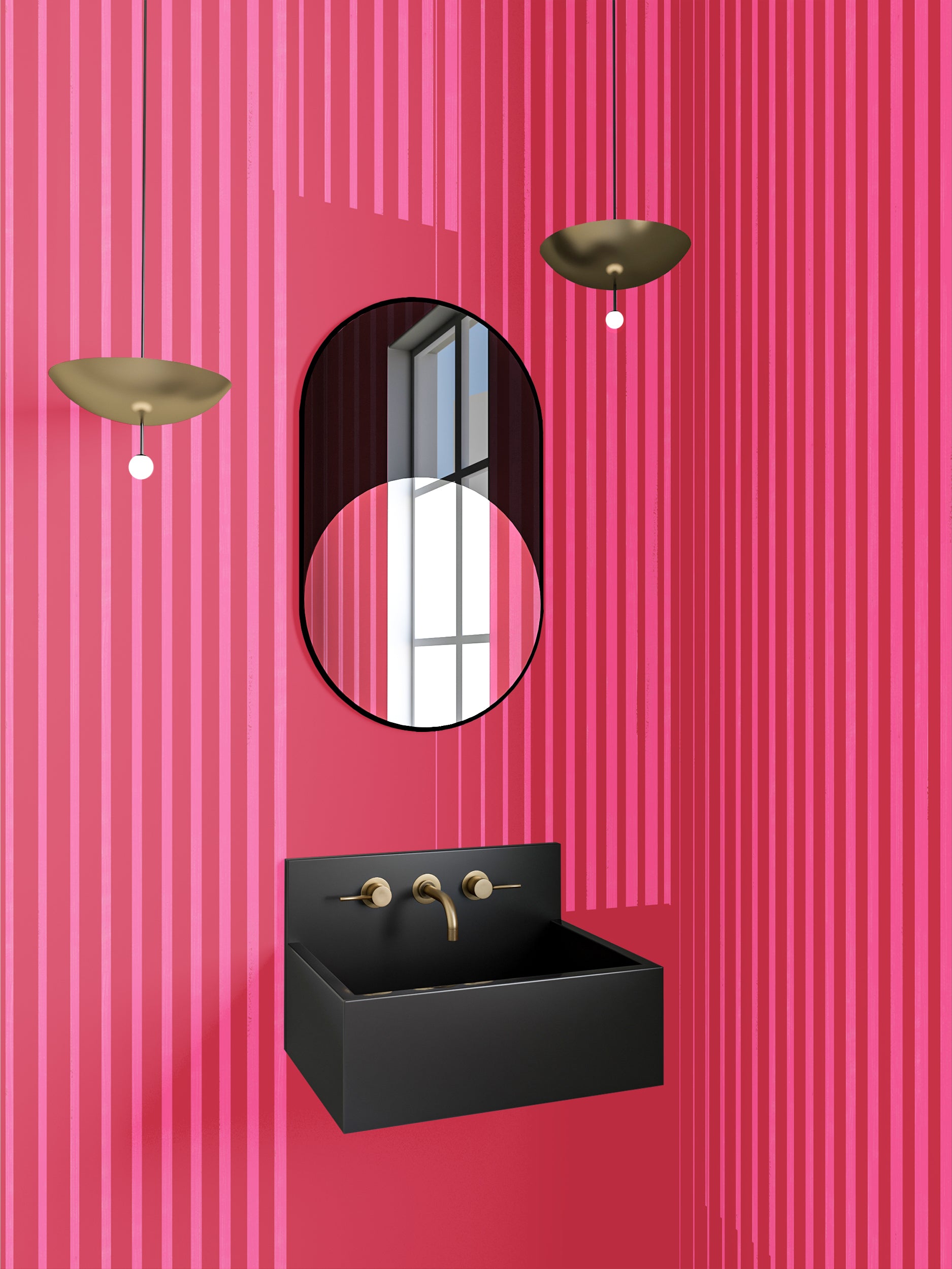 Seismic© Mural Wallpaper in Hot Pink