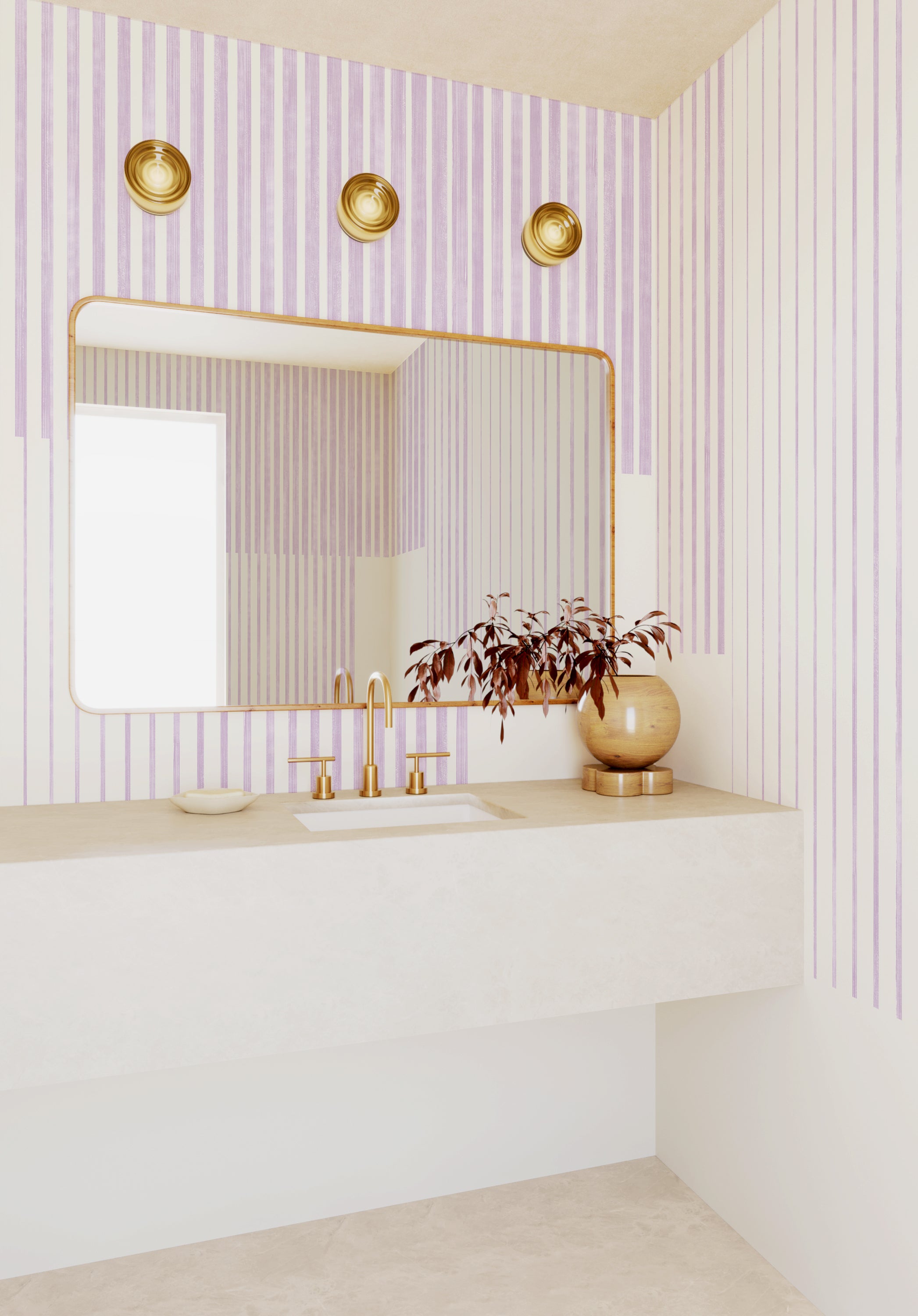 Seismic© Mural Wallpaper in lavender