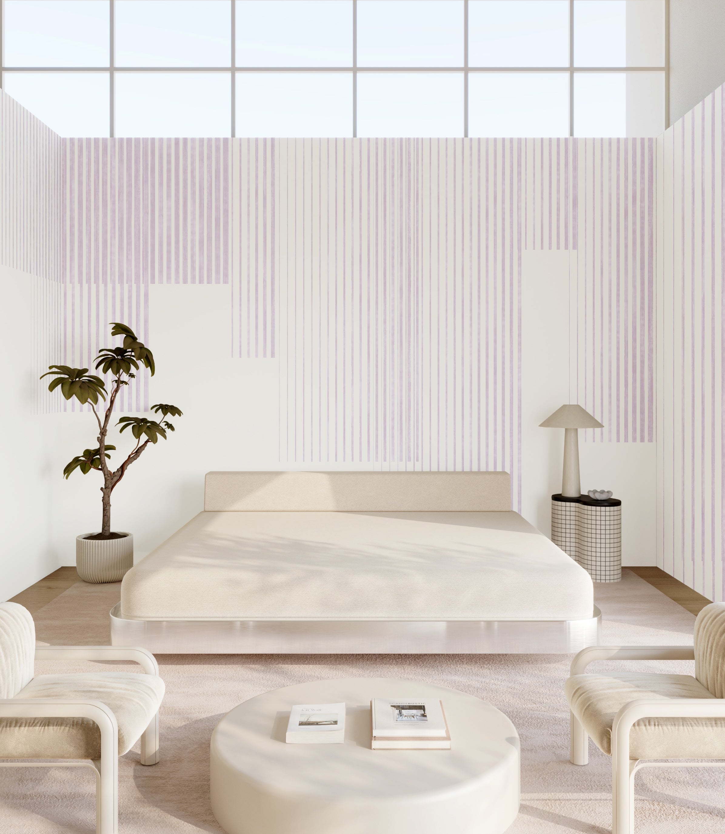 Seismic© Mural Wallpaper in lavender