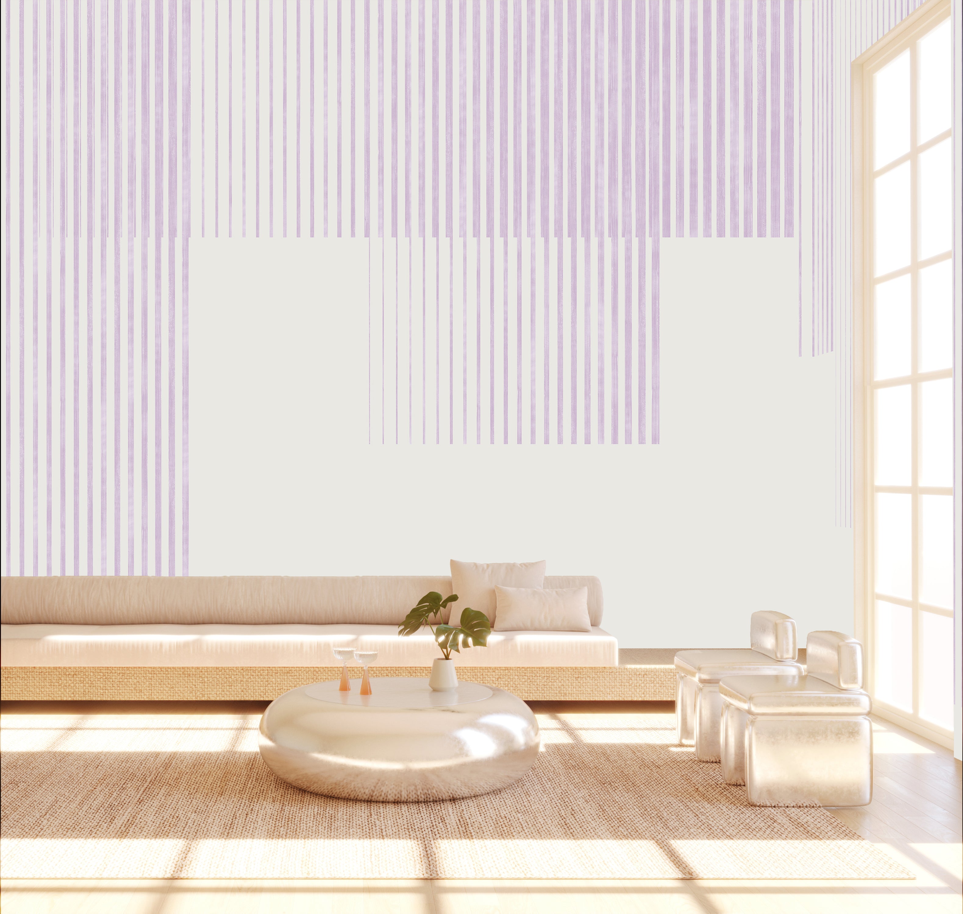 Seismic© Mural Wallpaper in lavender
