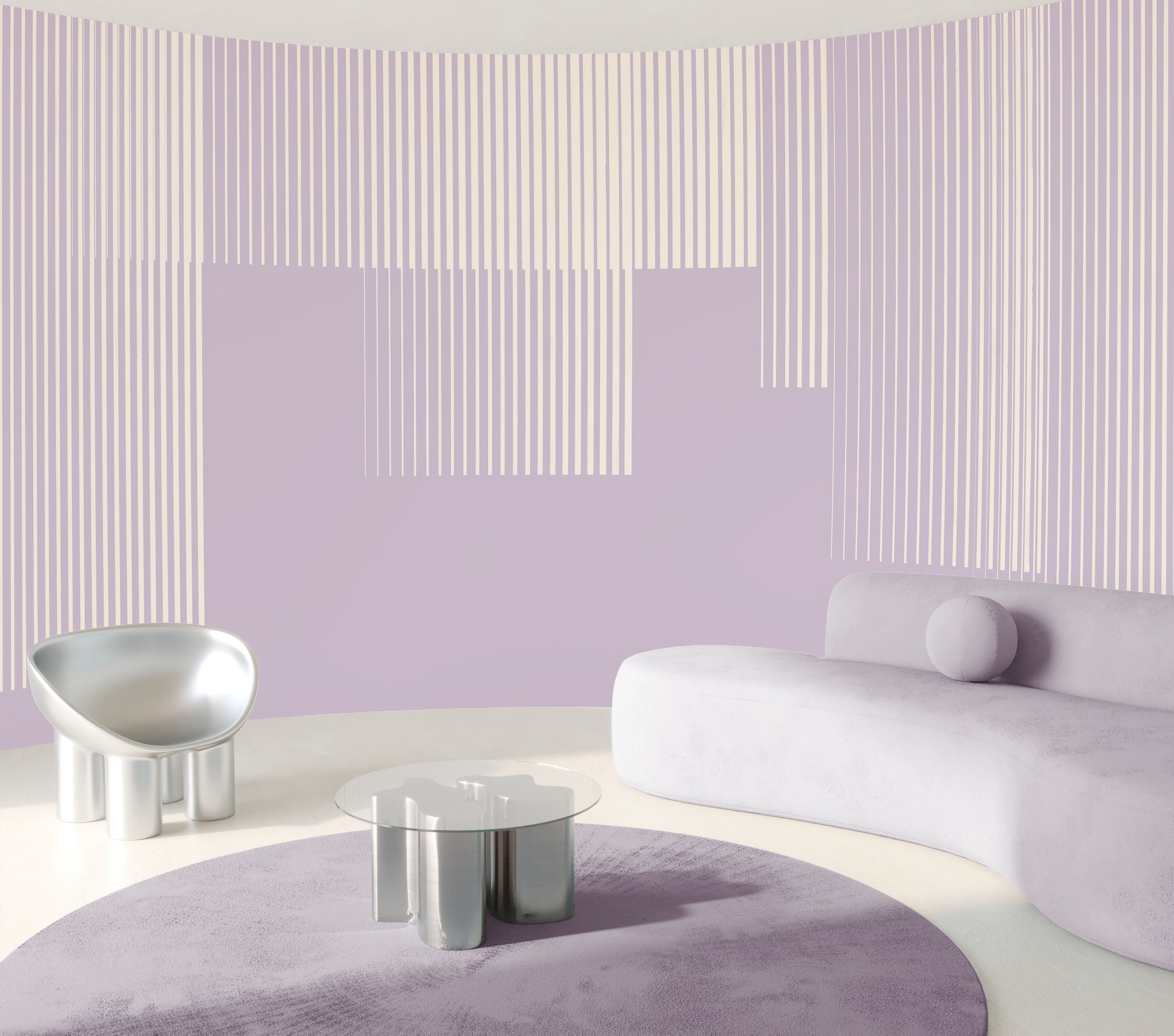 Seismic© Mural Wallpaper in Lilac