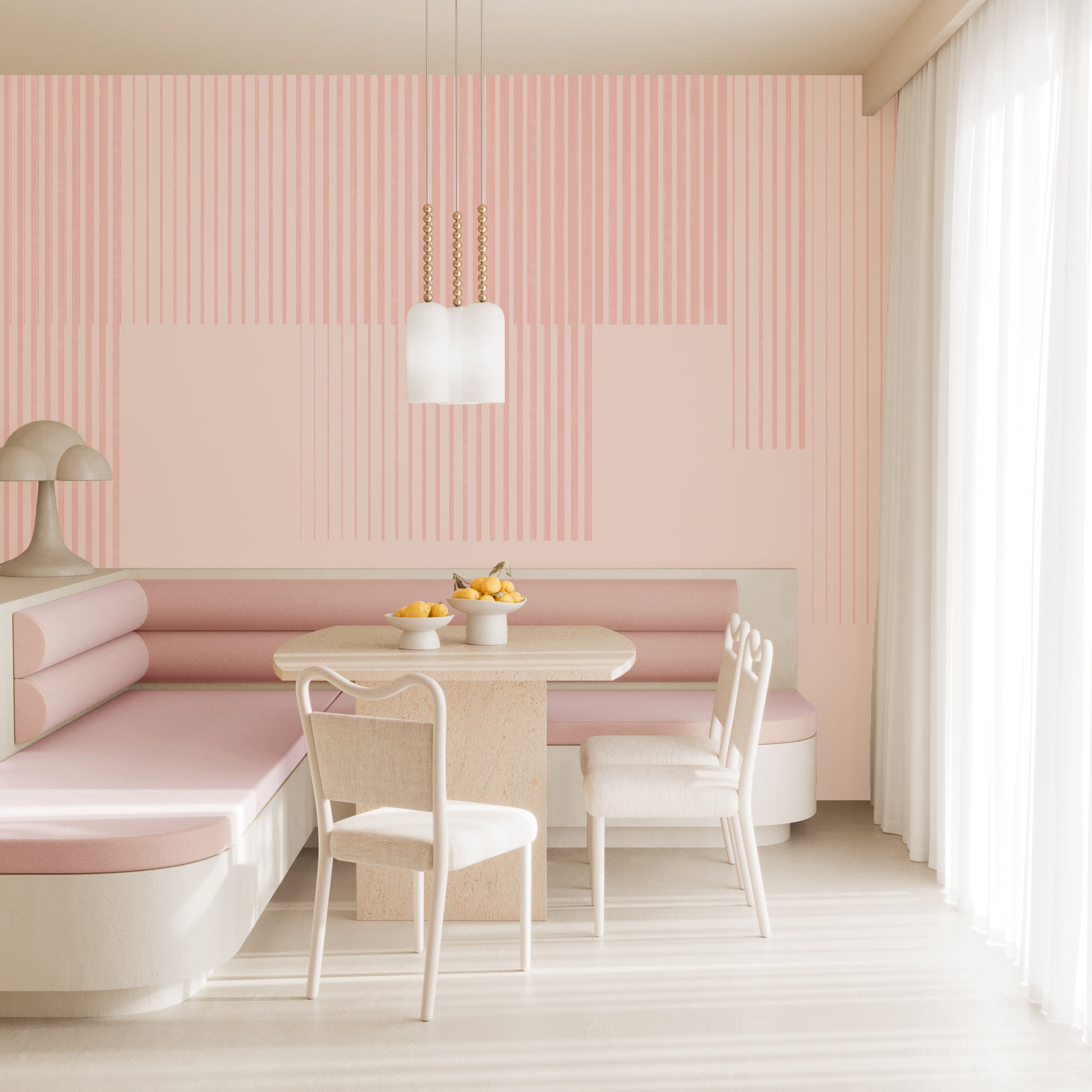 Seismic© Mural Wallpaper in macaroon