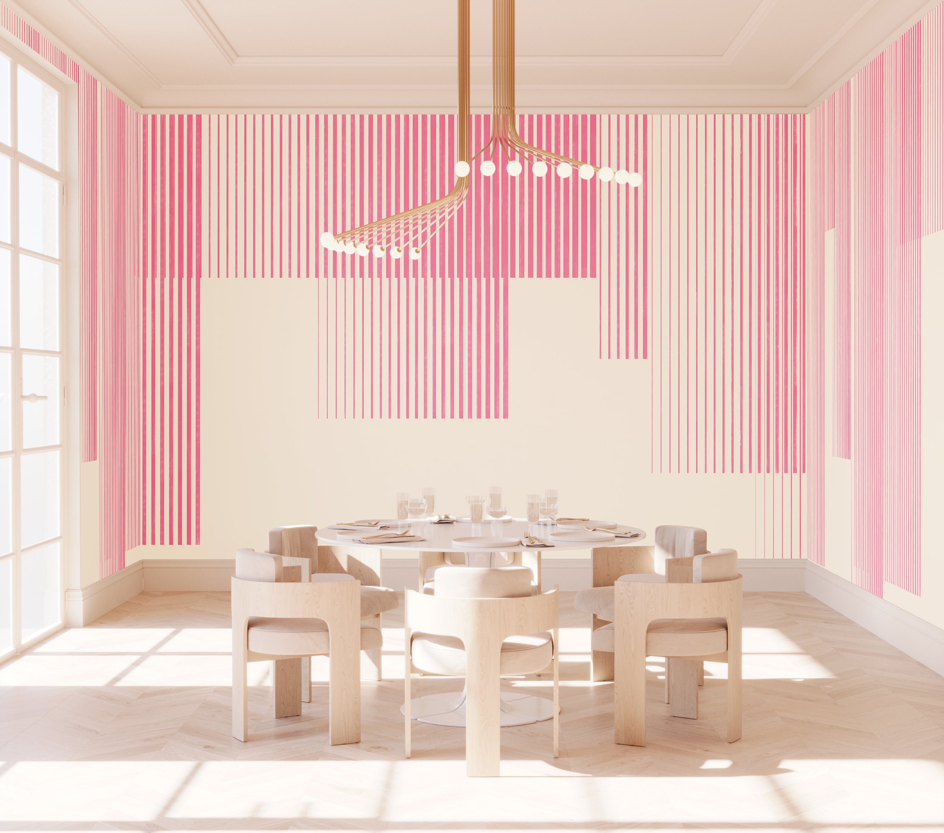 Seismic© Mural Wallpaper in Magenta