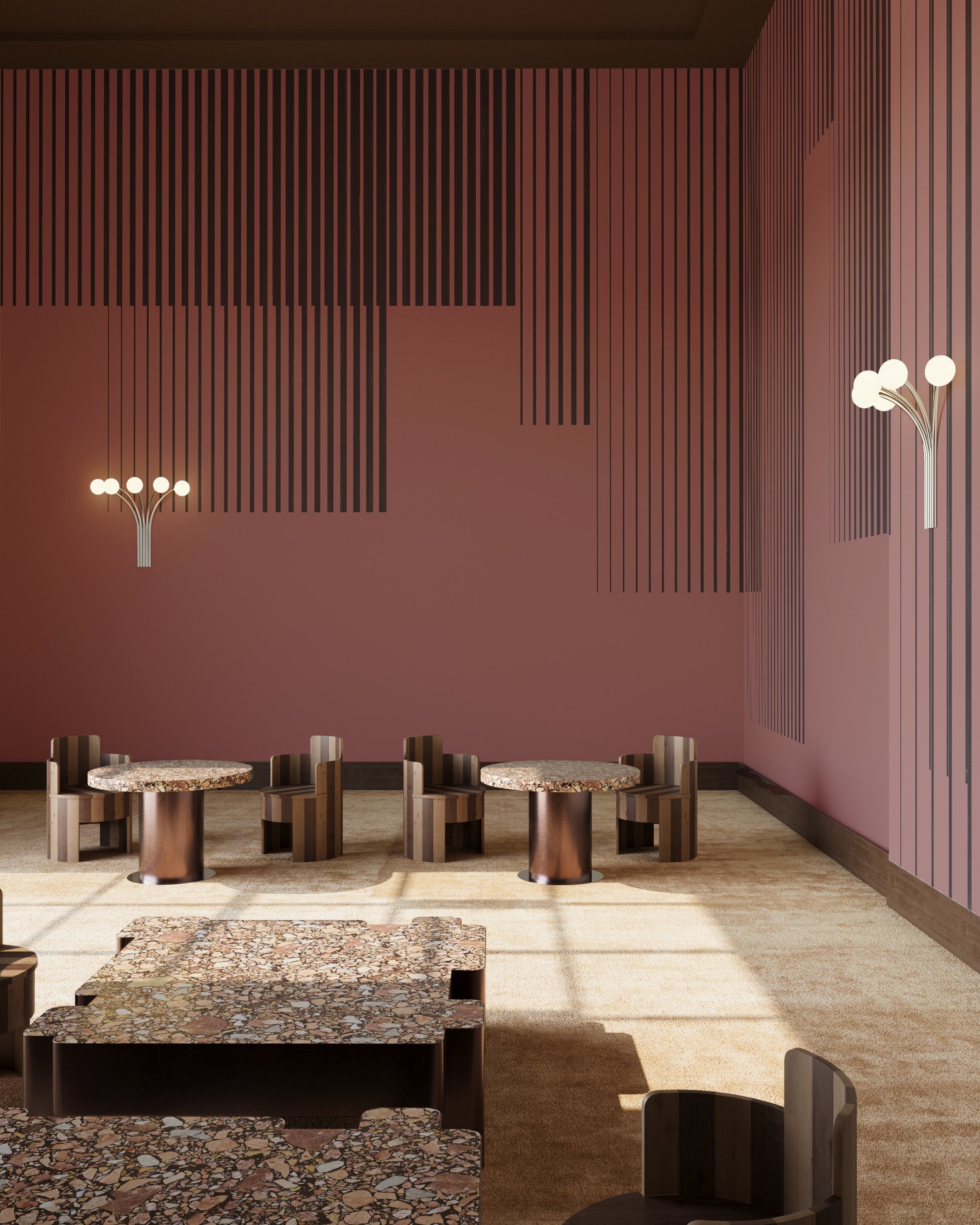 Seismic© Mural Wallpaper in Salmon