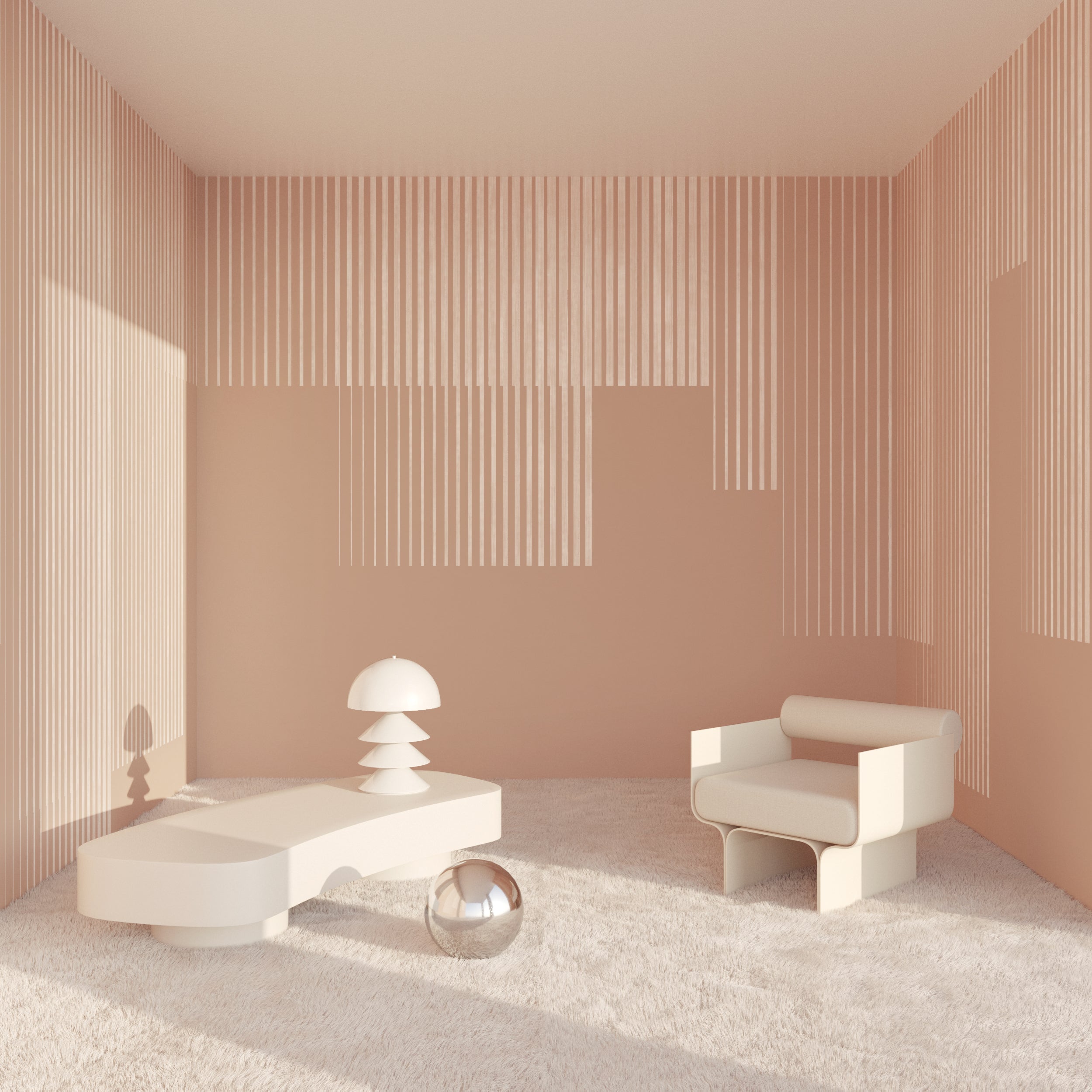 Seismic© Mural Wallpaper in Terracotta