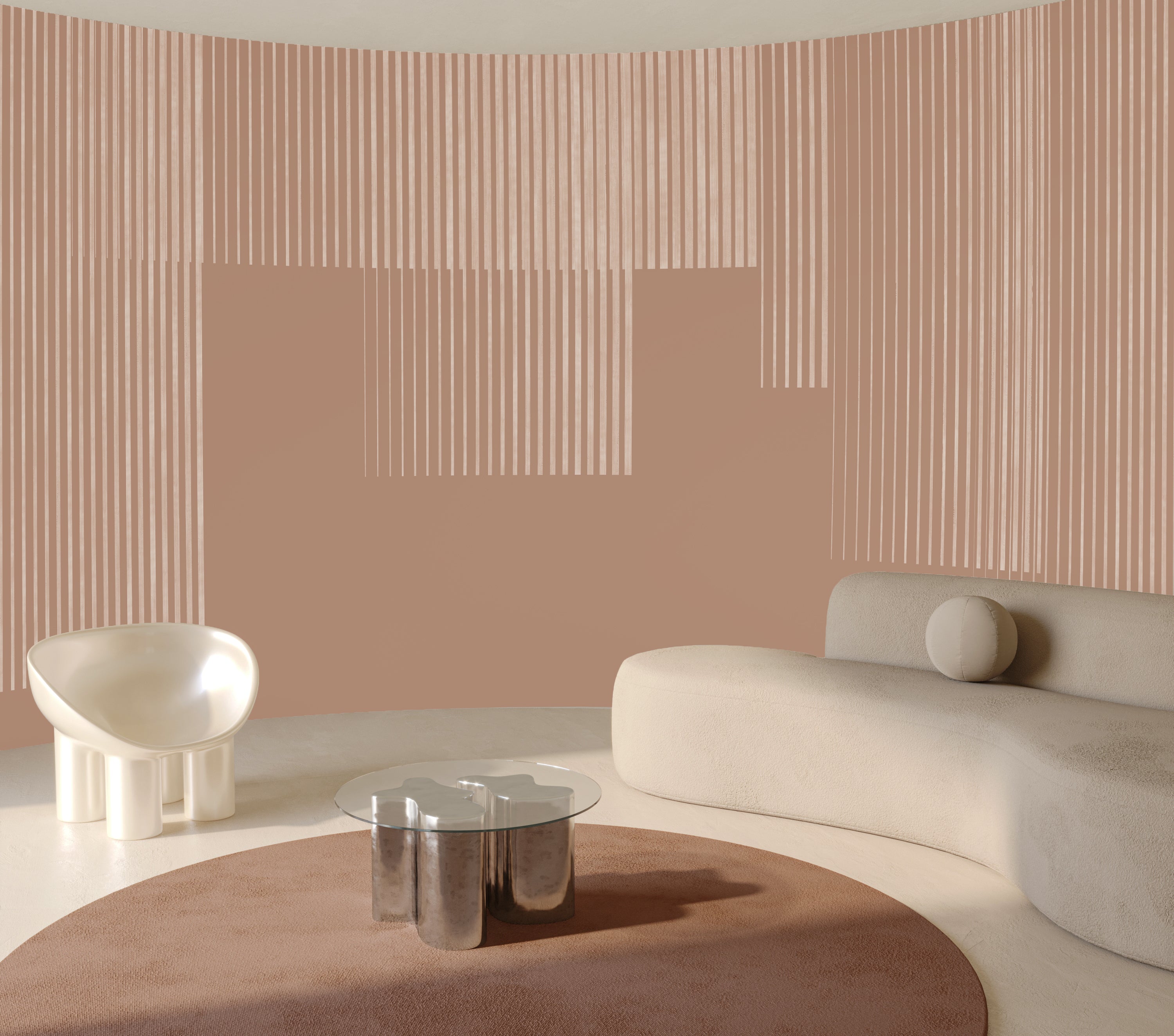 Seismic© Mural Wallpaper in Terracotta