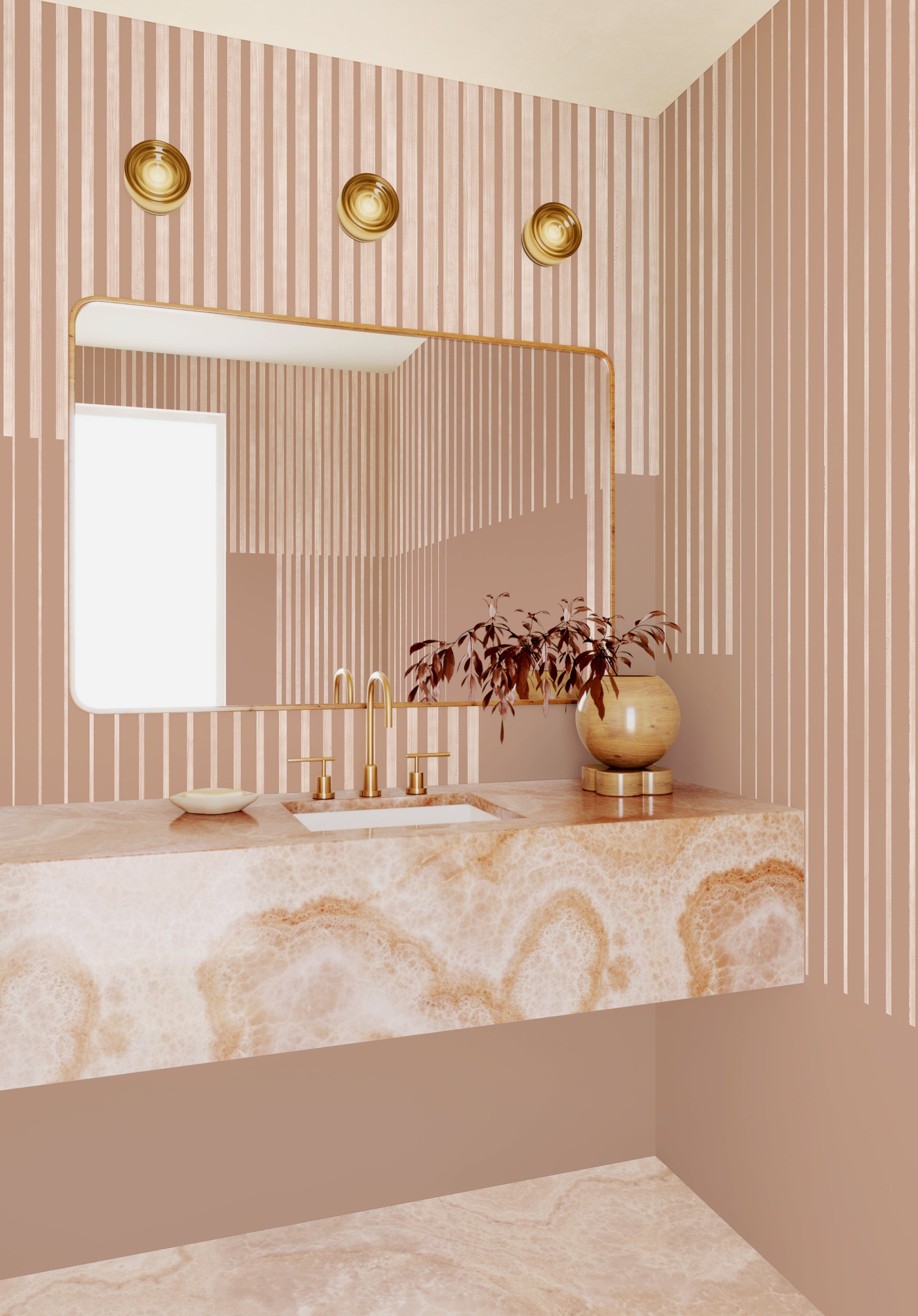 Seismic© Mural Wallpaper in Terracotta