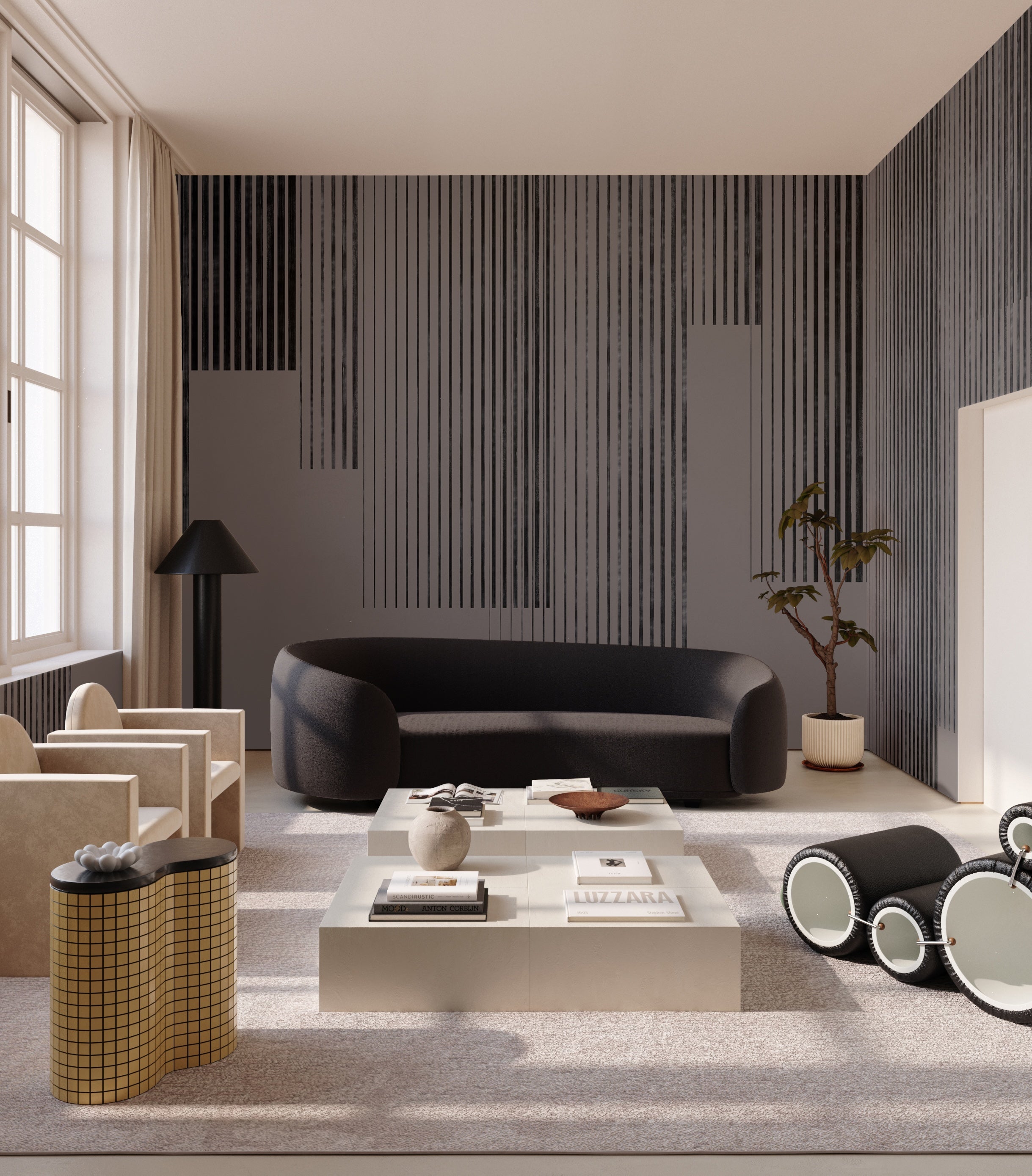 Seismic© Mural Wallpaper in Tobacco