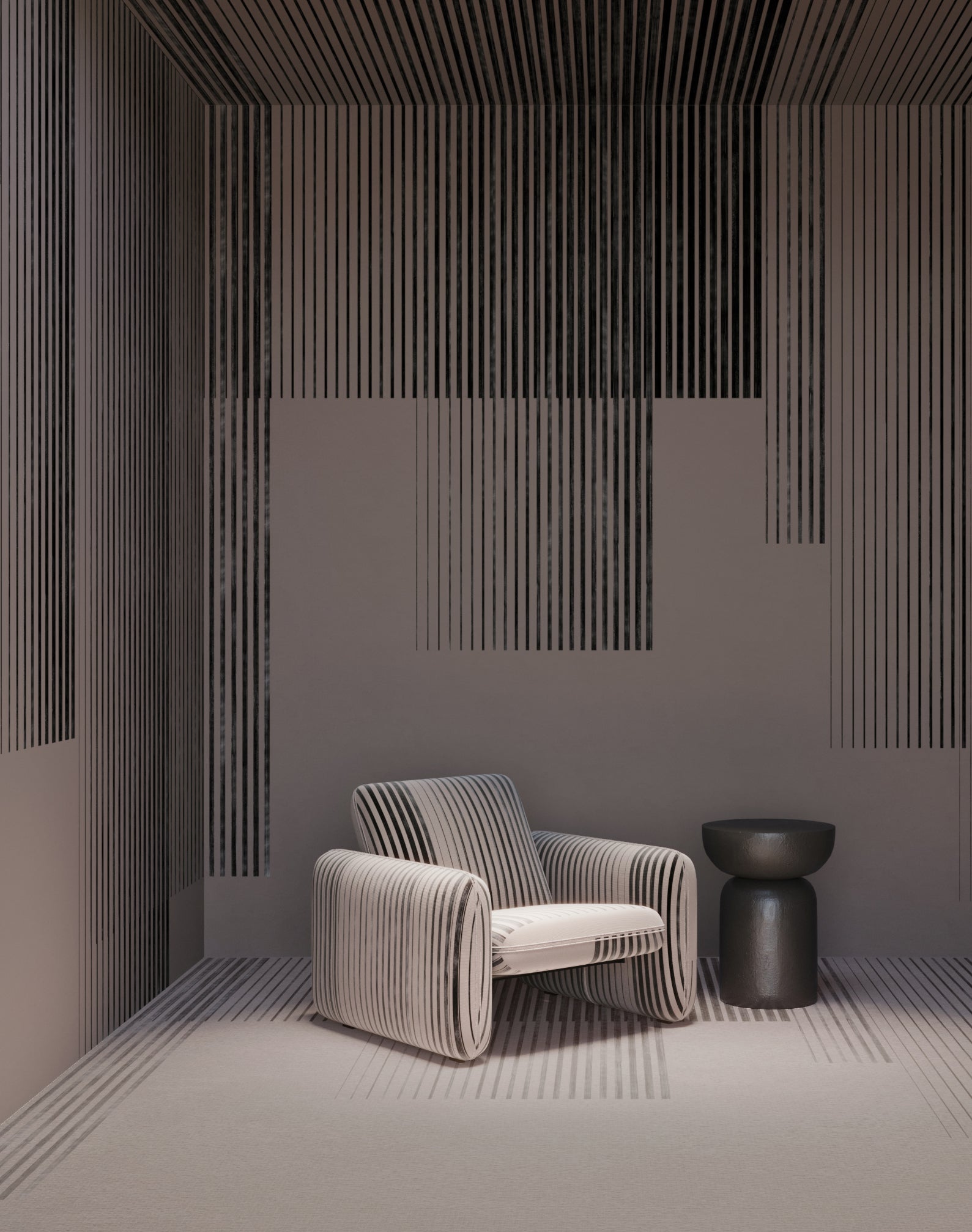 Seismic© Mural Wallpaper in Tobacco