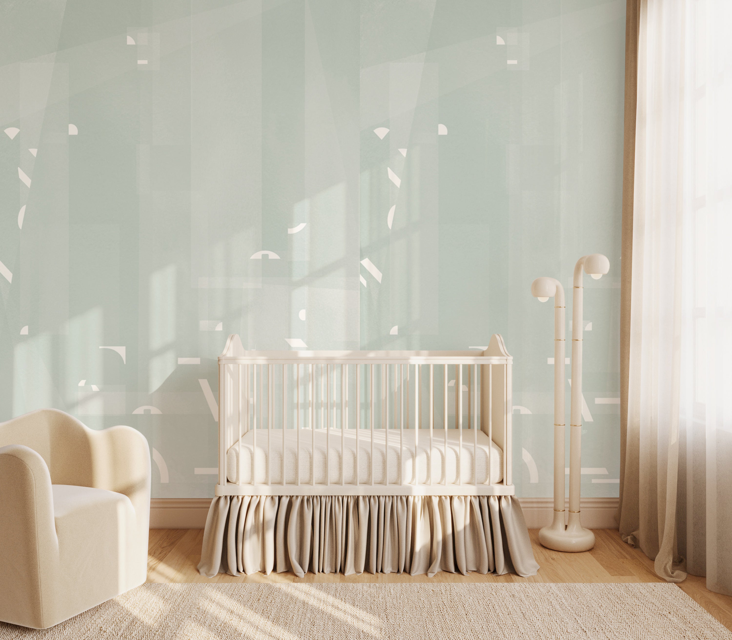 Shape Shifter© Mural Wallpaper in Ice Cap