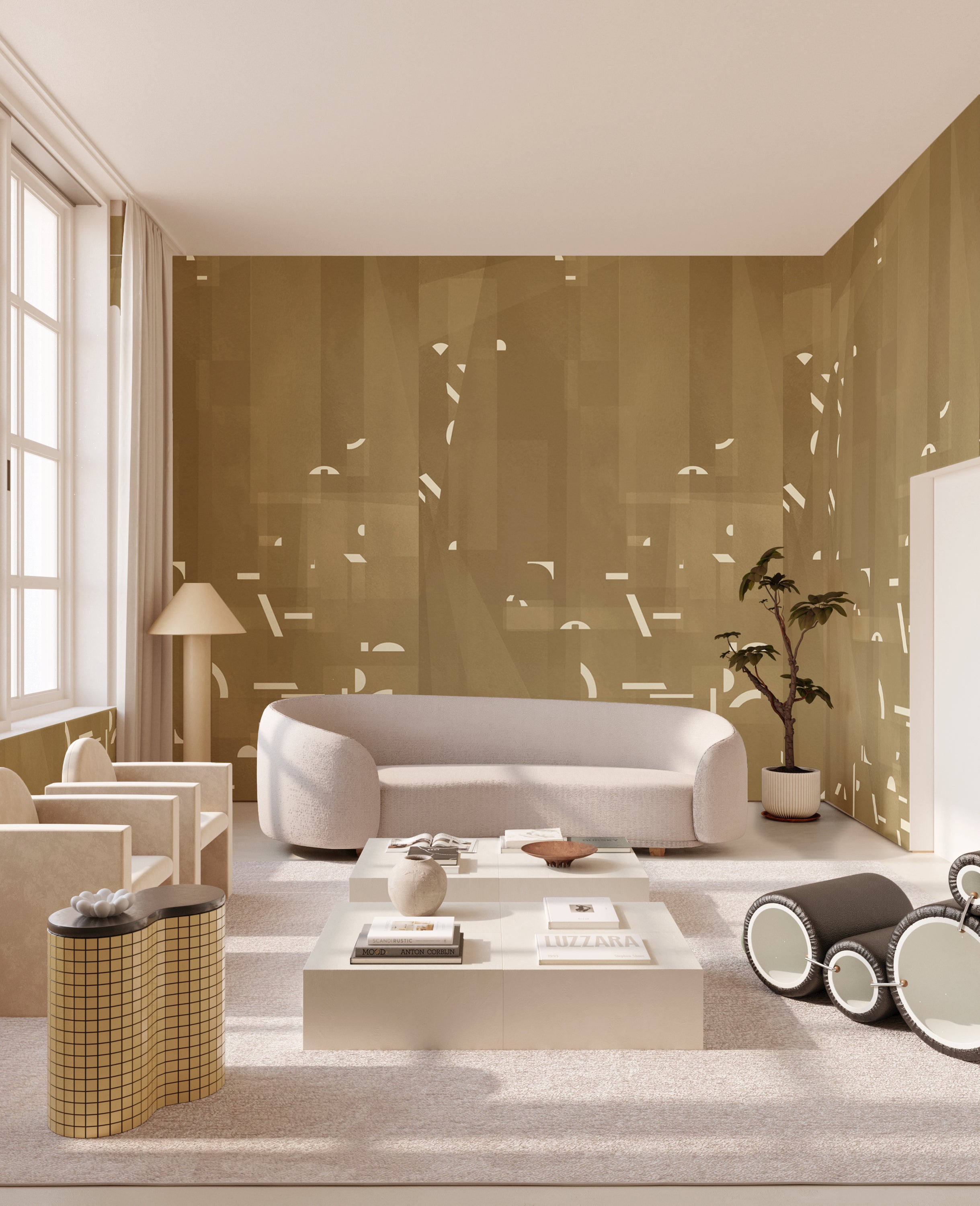 Shape Shifter© Mural Wallpaper in Lagoon