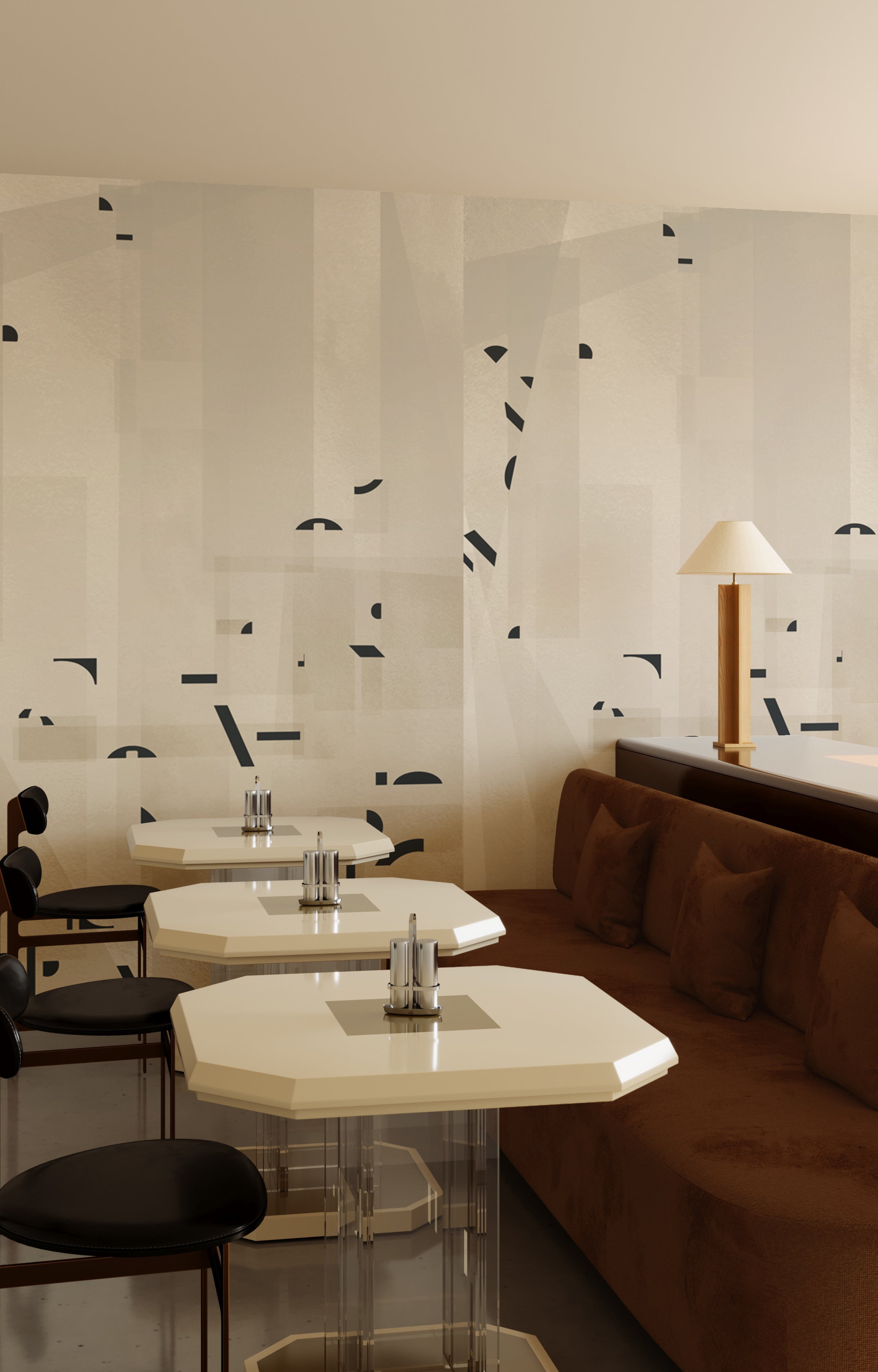 Shape Shifter© Mural Wallpaper in Macadamia