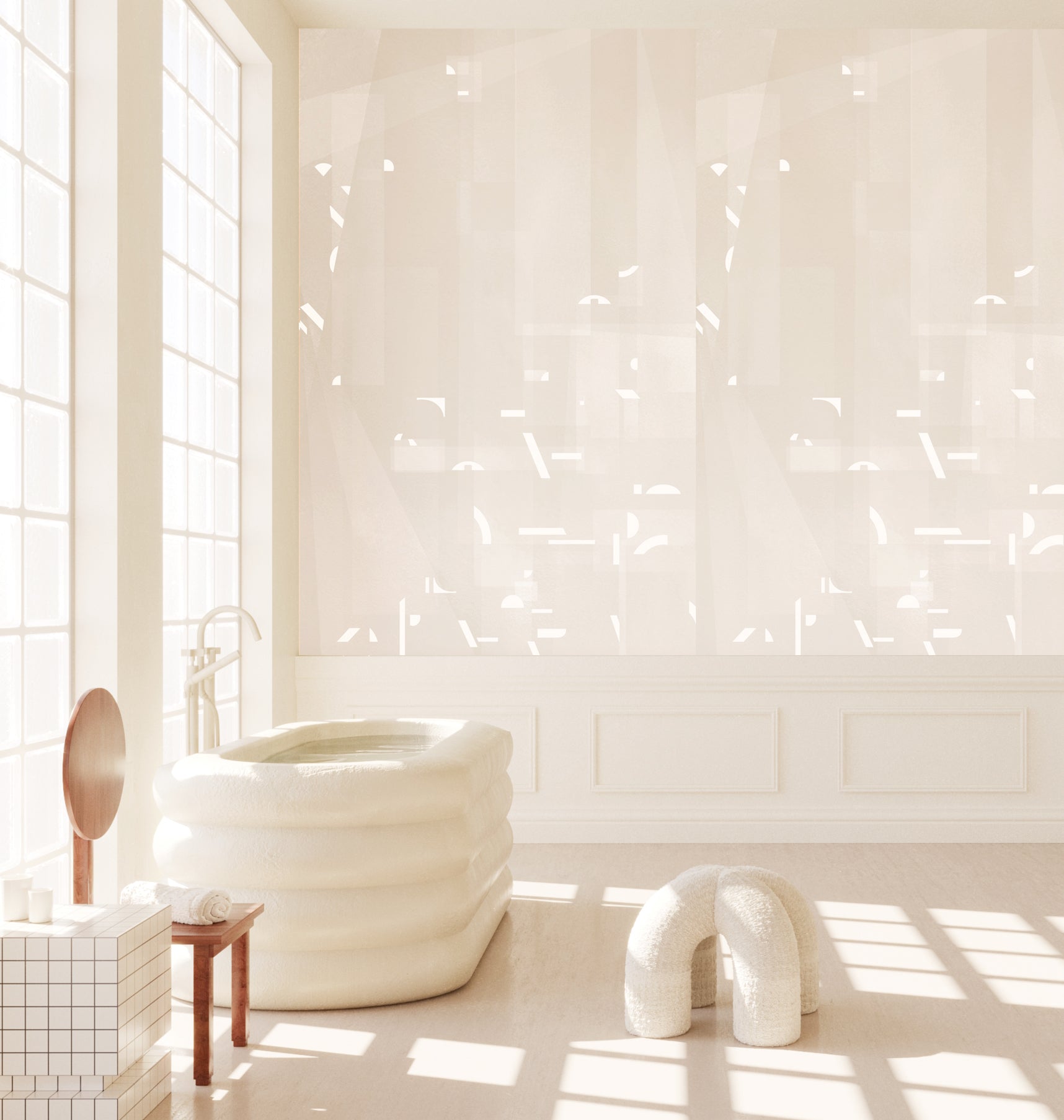 Shape Shifter© Mural Wallpaper in Pina Colada