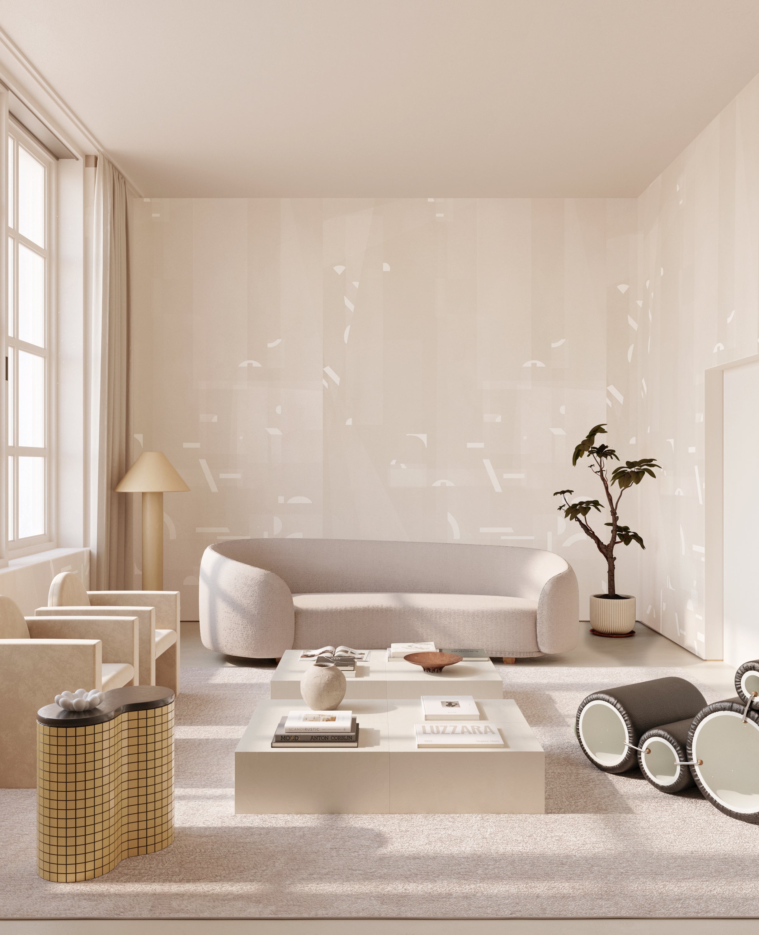 Shape Shifter© Mural Wallpaper in Pina Colada