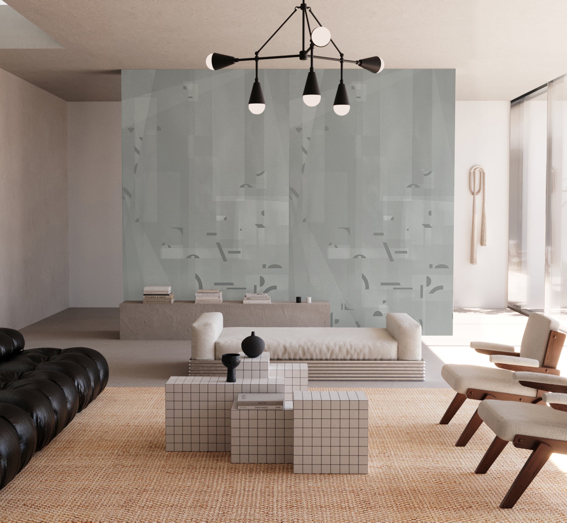 Shape Shifter© Mural Wallpaper in Slate Blue