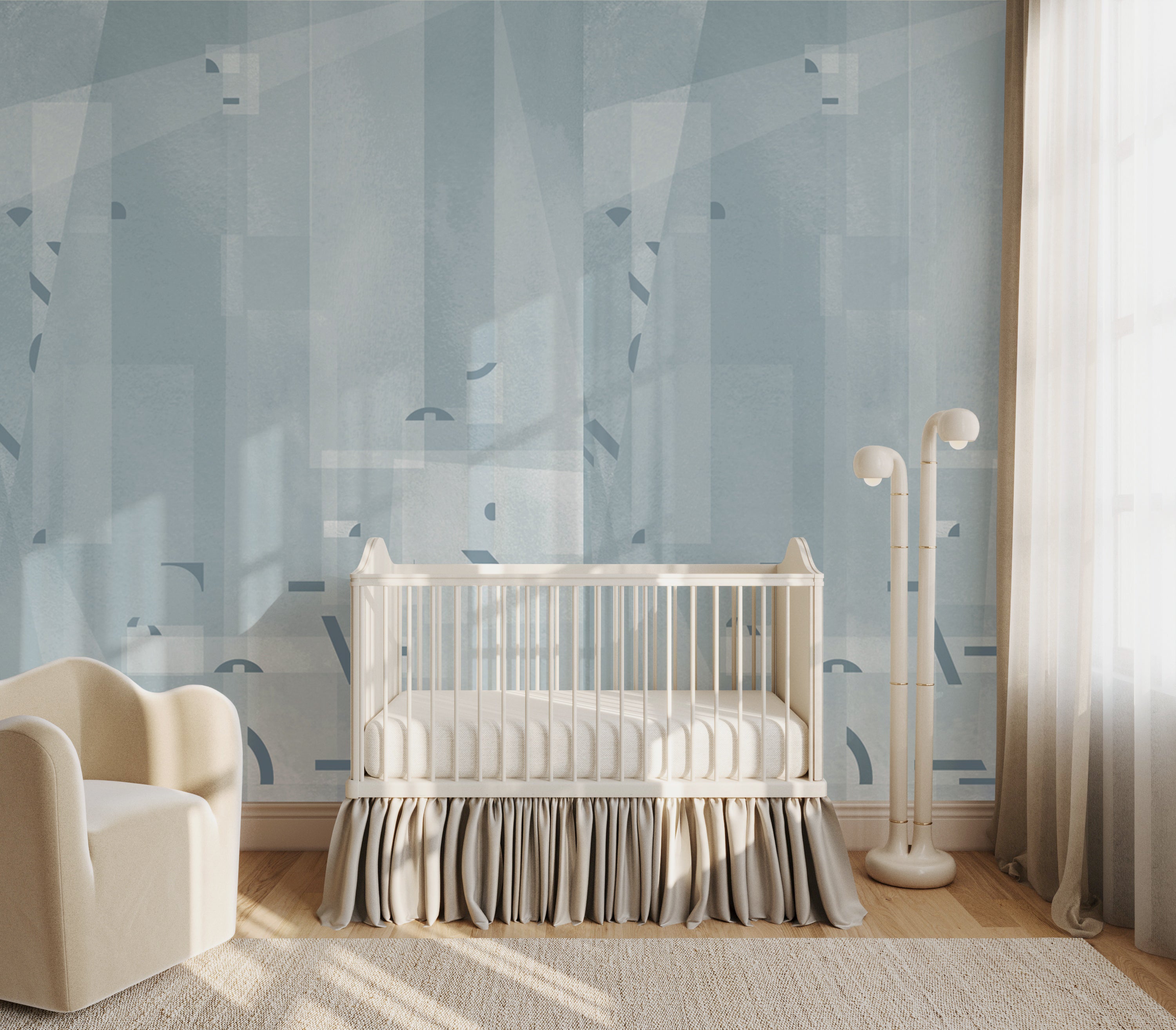 Shape Shifter© Mural Wallpaper in Stardust Blue