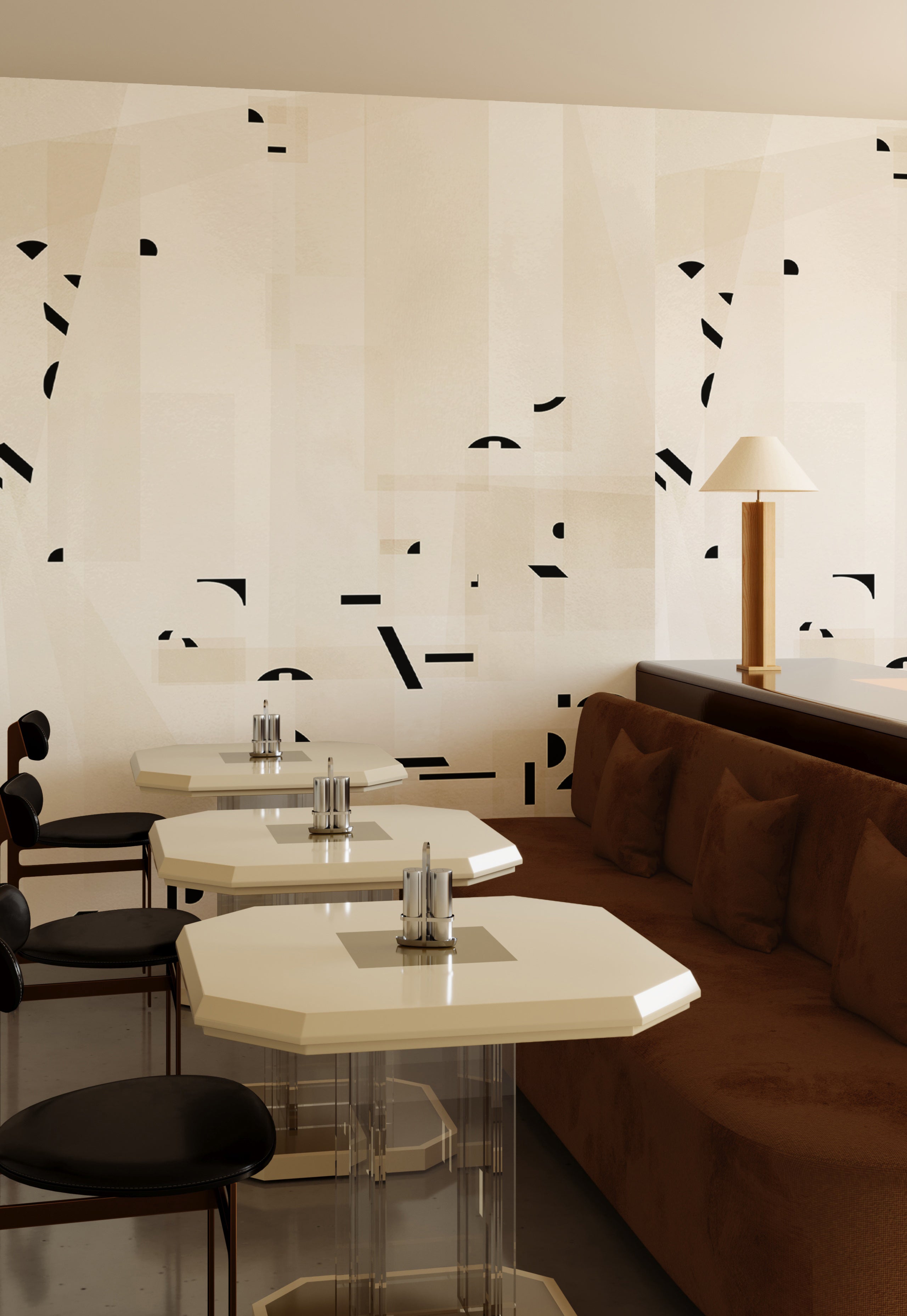 Shape Shifter© Mural Wallpaper in Cremé