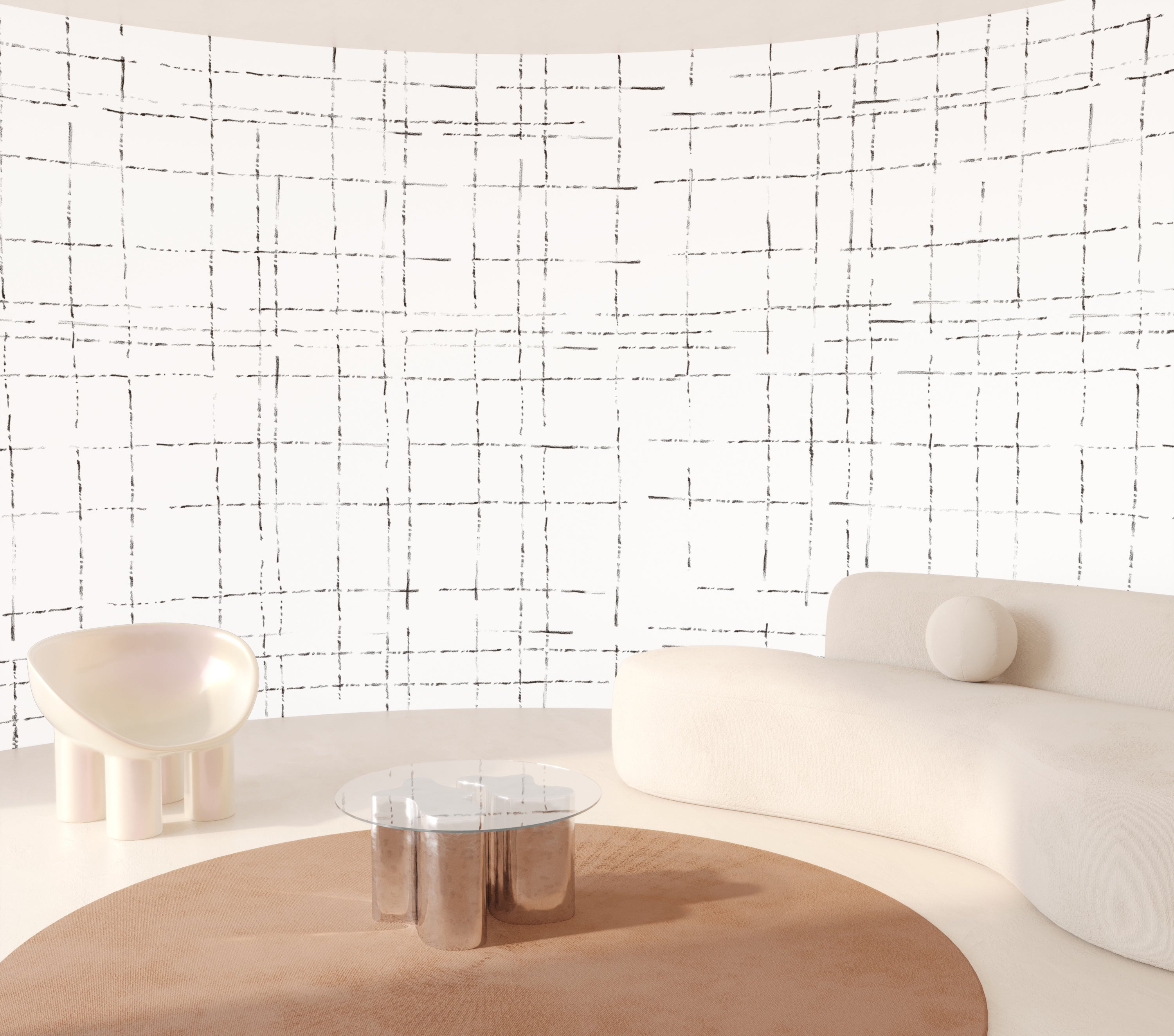 Stitch© Mural Wallpaper in black + white