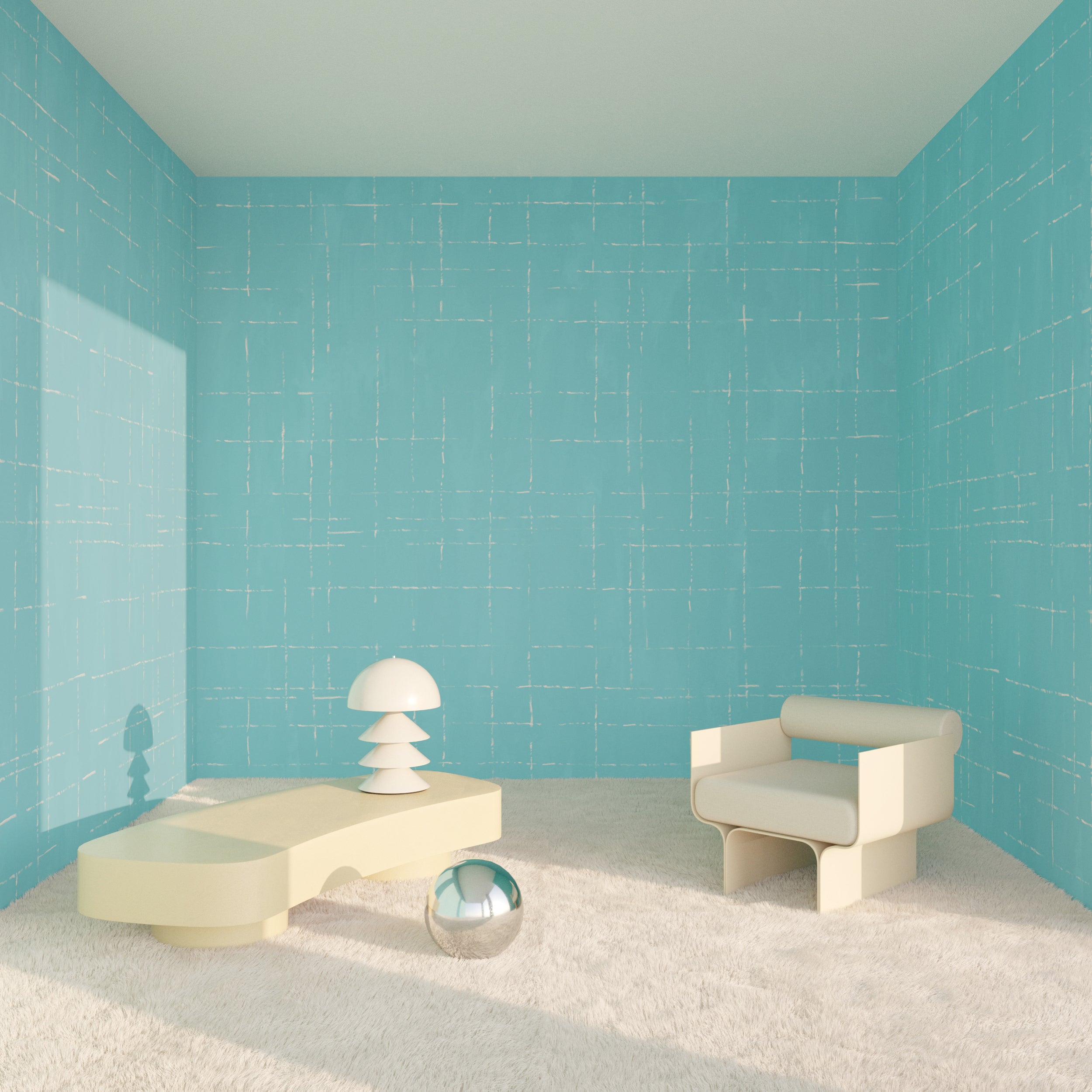 Stitch© Mural Wallpaper in ocean