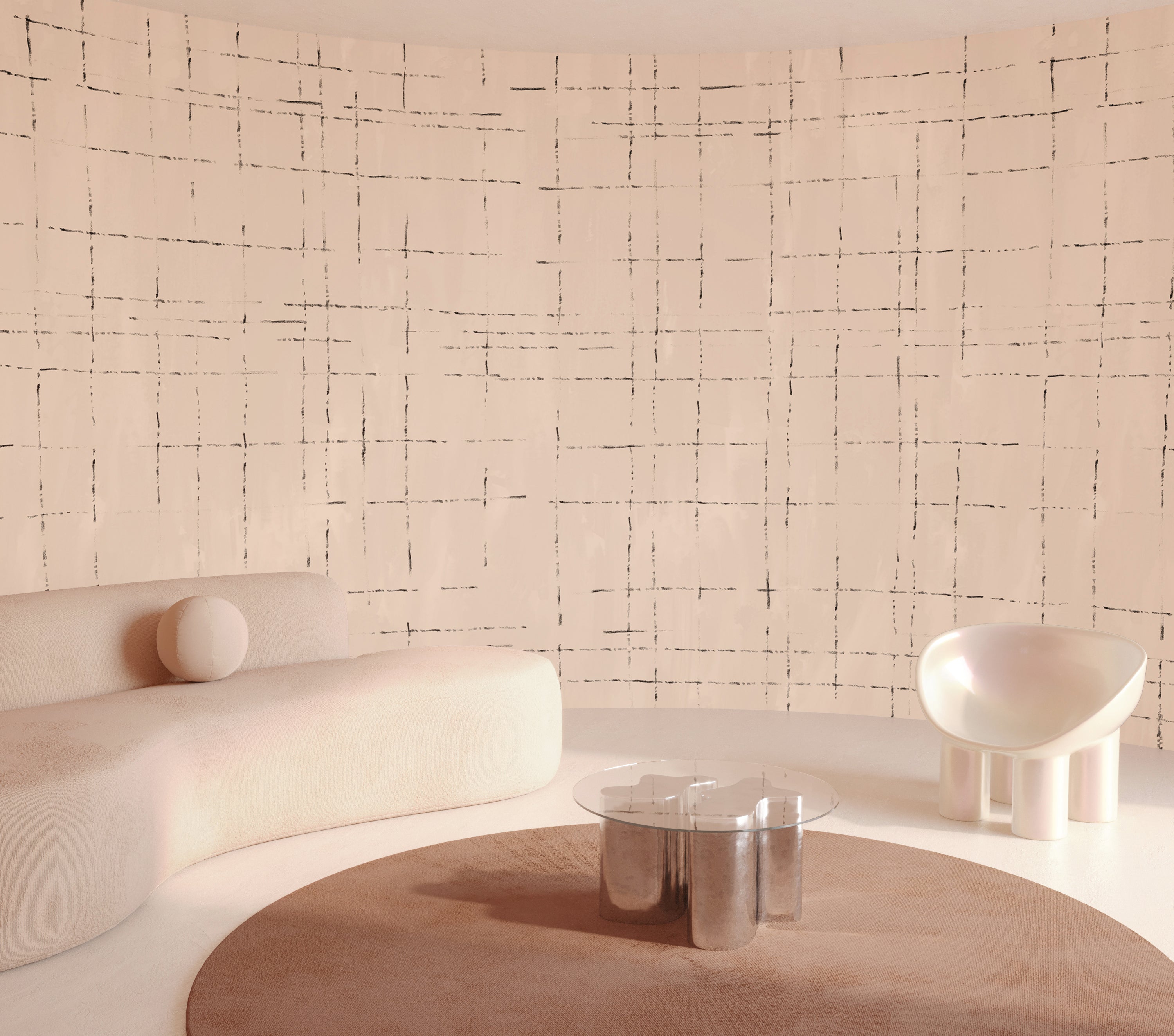 Stitch© Mural Wallpaper in rosebud