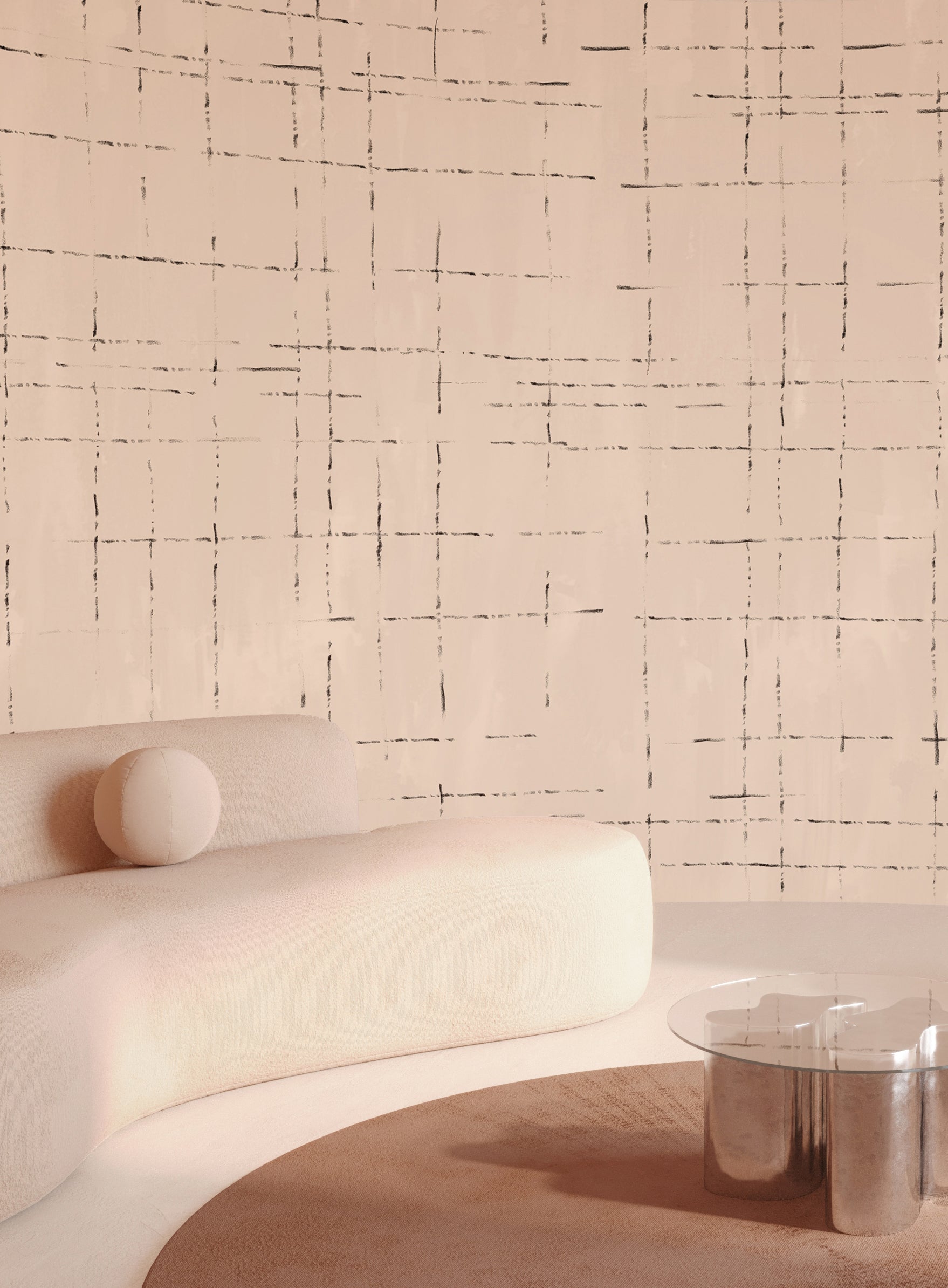 Stitch© Mural Wallpaper in rosebud