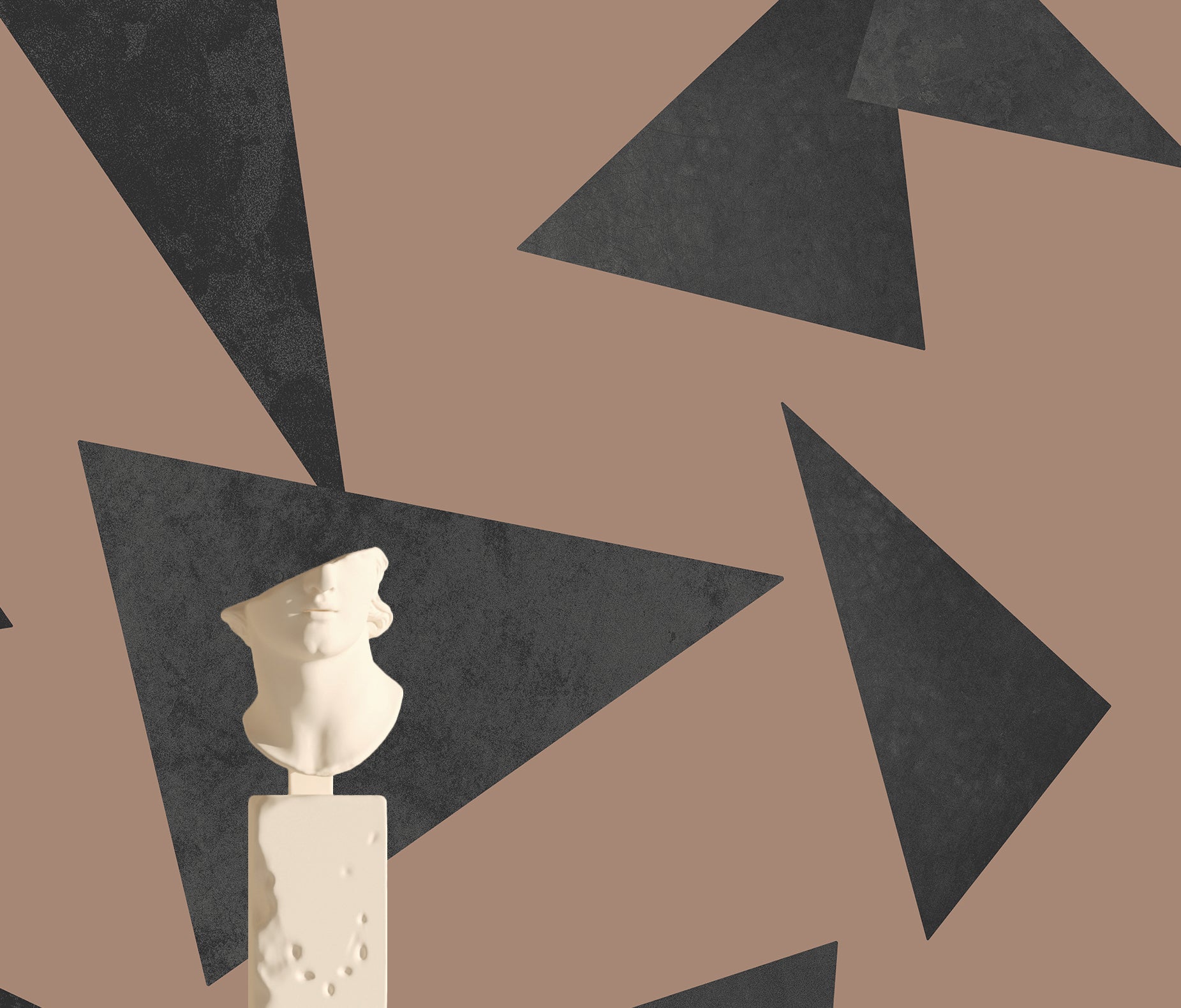 Terrazzo© Wallpaper in rust + black