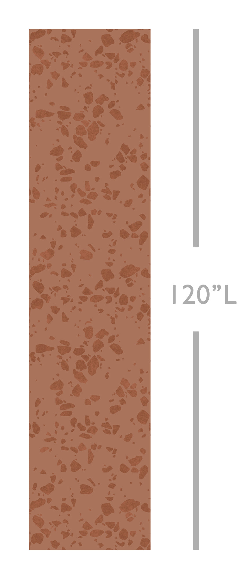 Brown textured strip with measurement label '120'L' on a white background from drop it MODERN