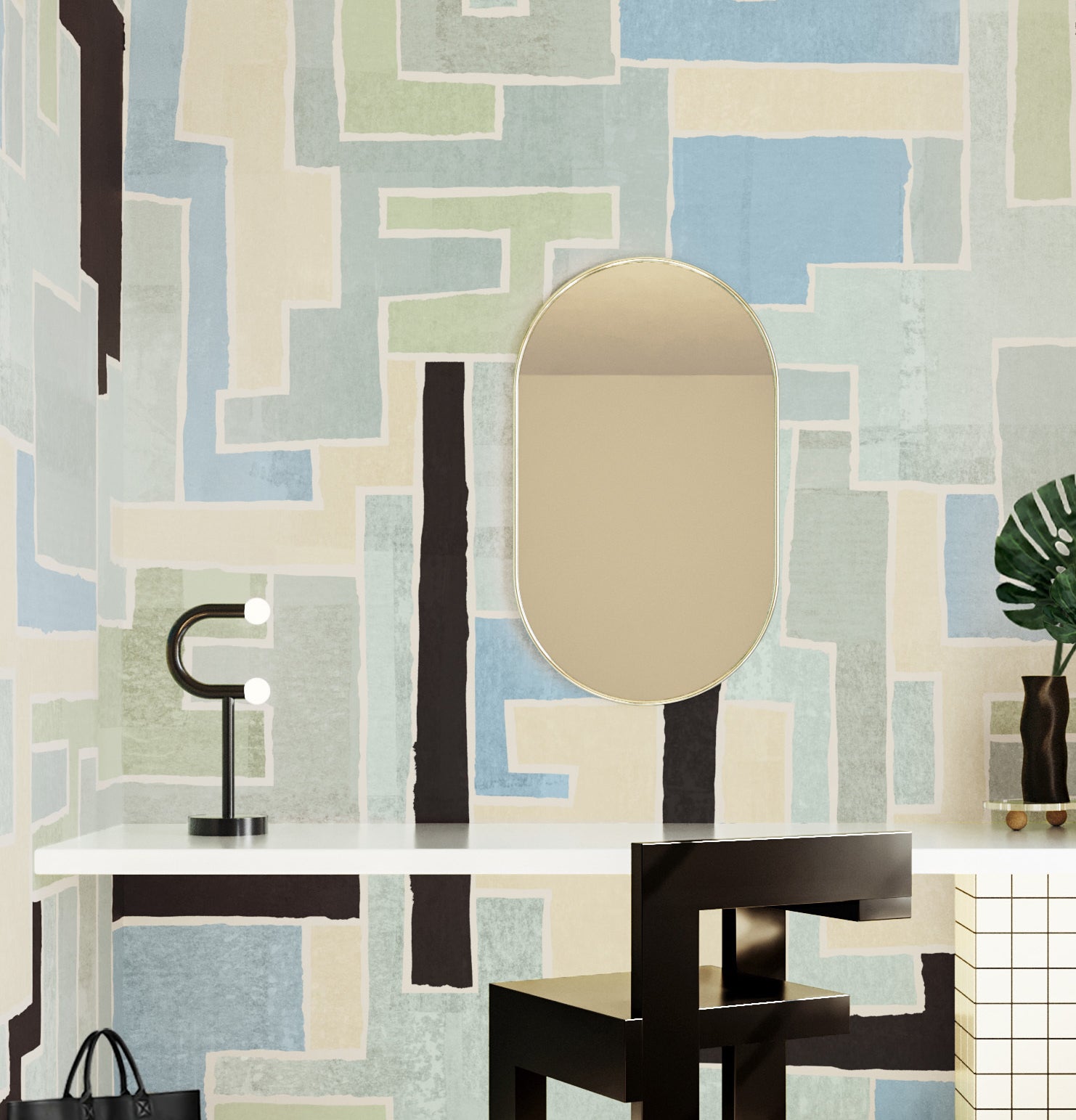 Tetris© Mural Wallpaper in Atlantis