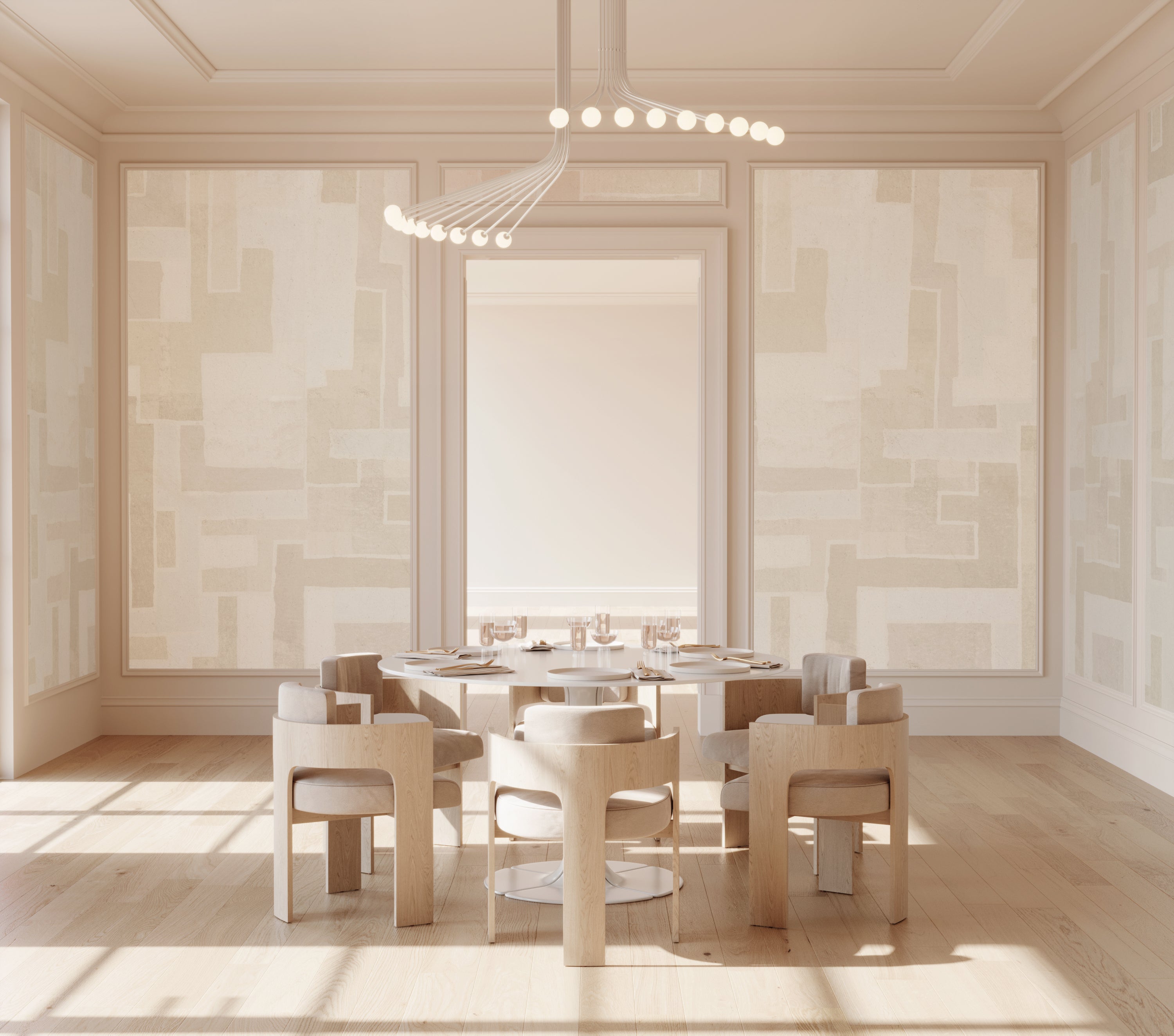 Tetris© Mural Wallpaper in Creme