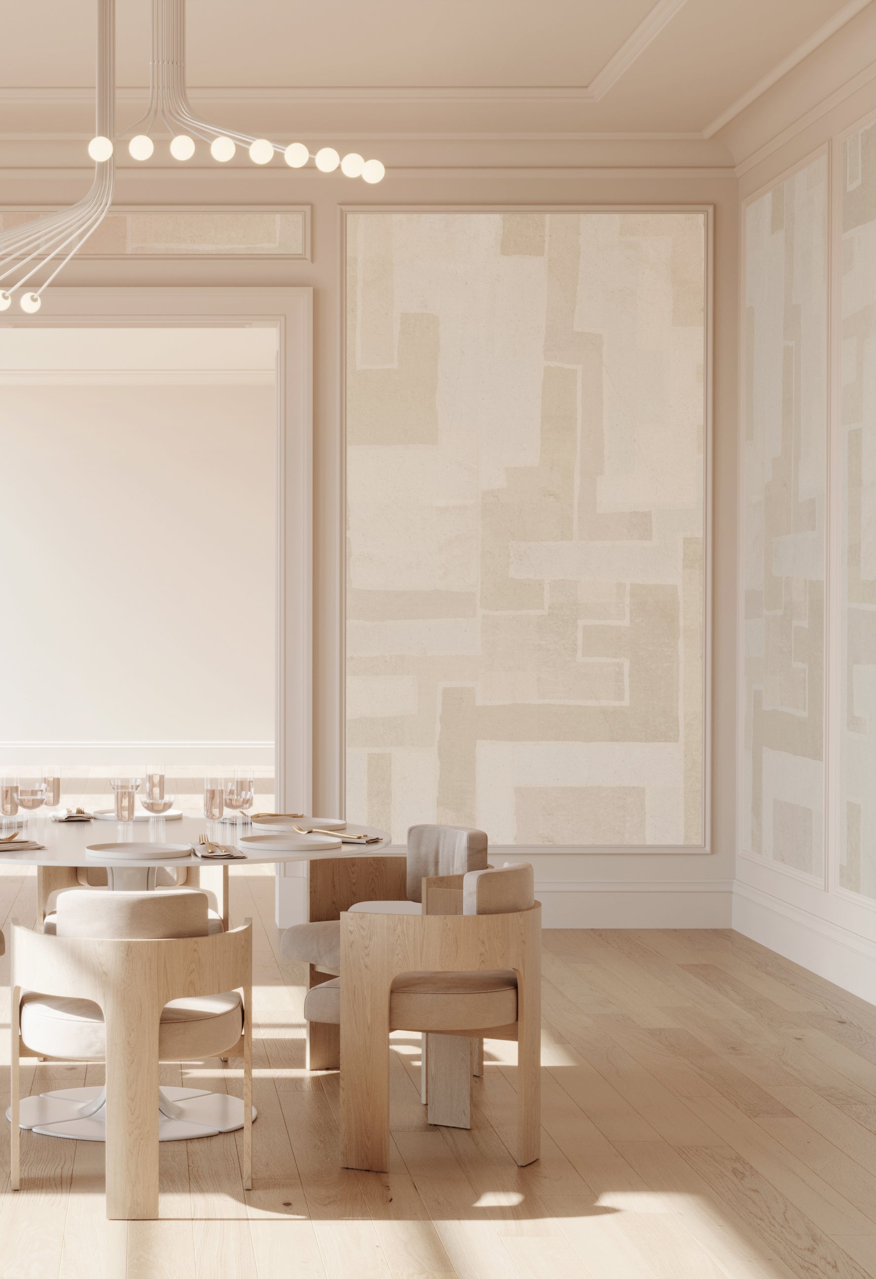 Tetris© Mural Wallpaper in Creme