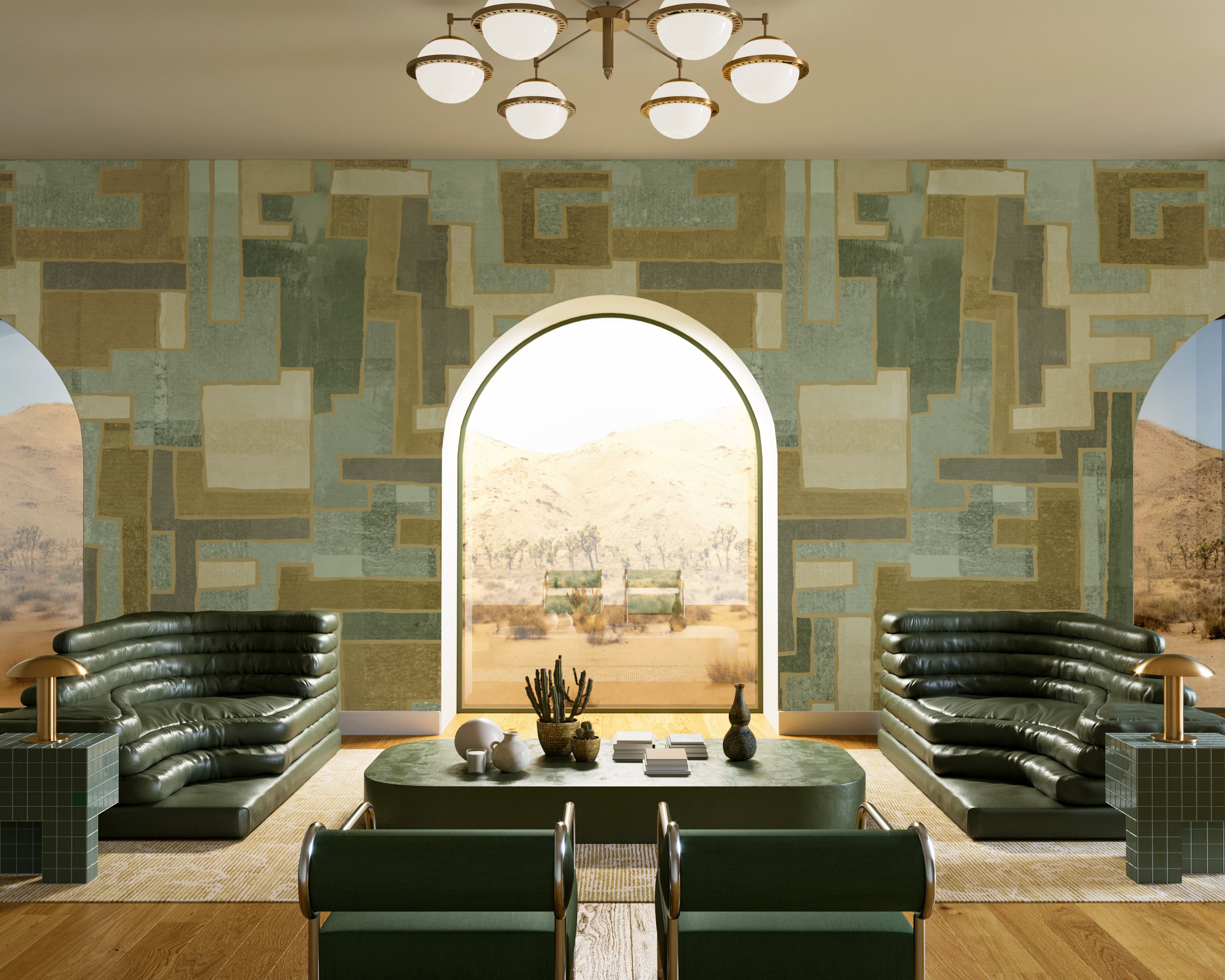 Tetris© Mural Wallpaper in Moss