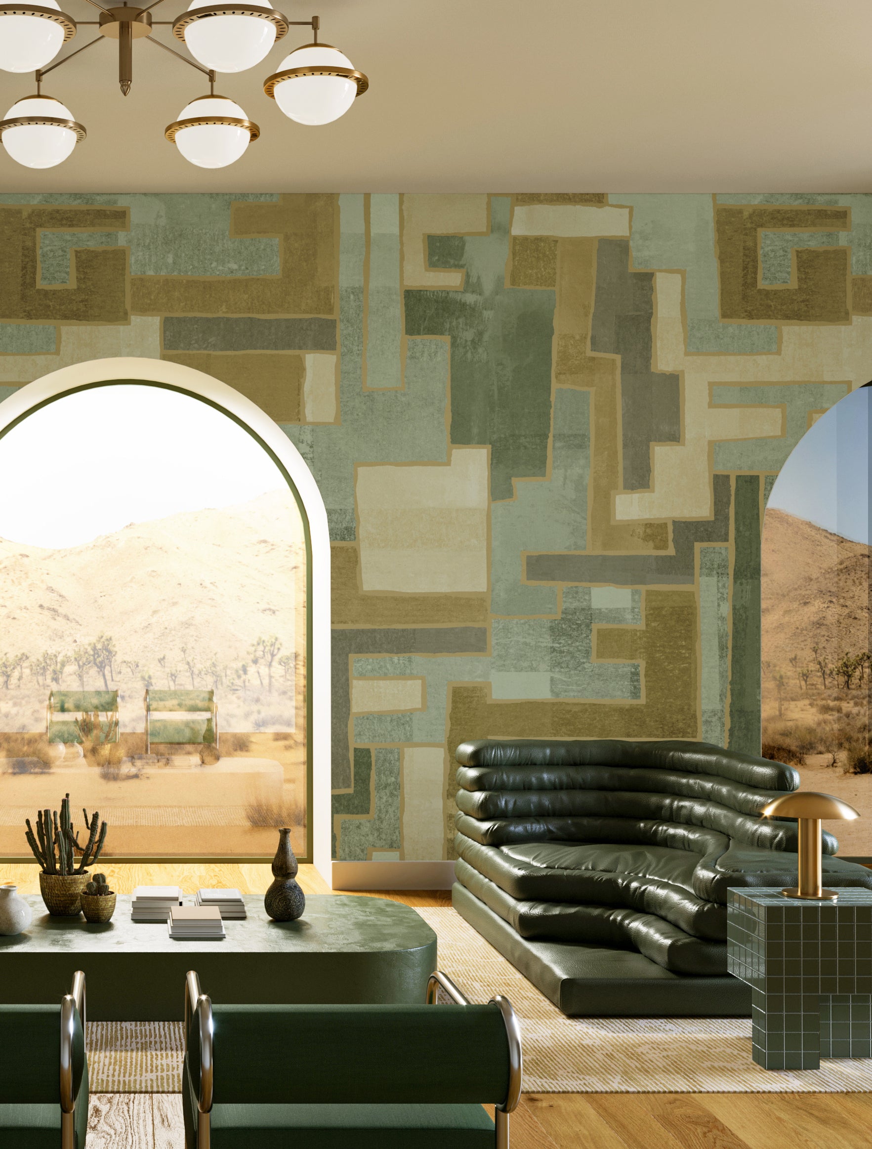 Tetris© Mural Wallpaper in Moss