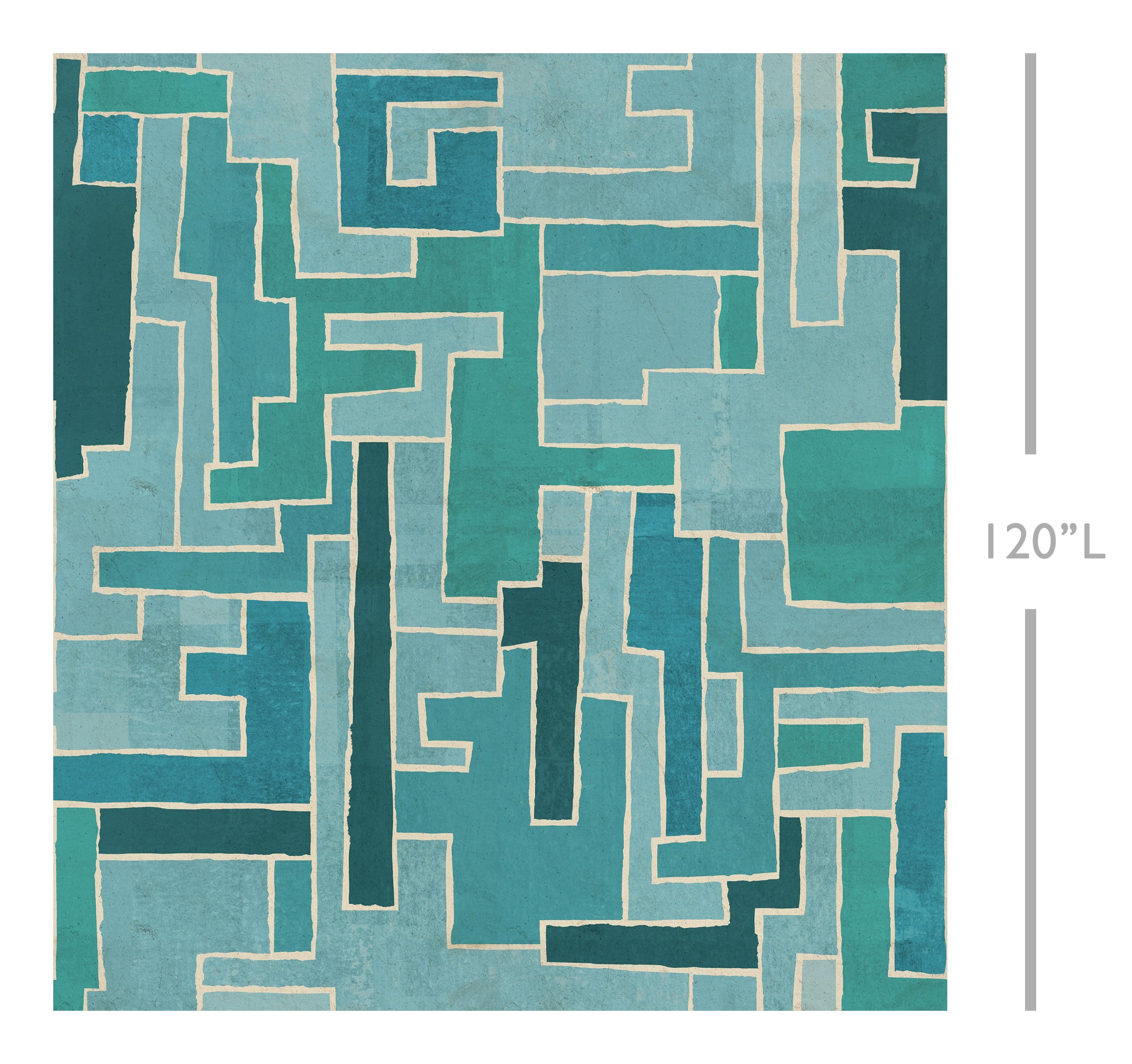 Tetris© Mural Wallpaper in Teal