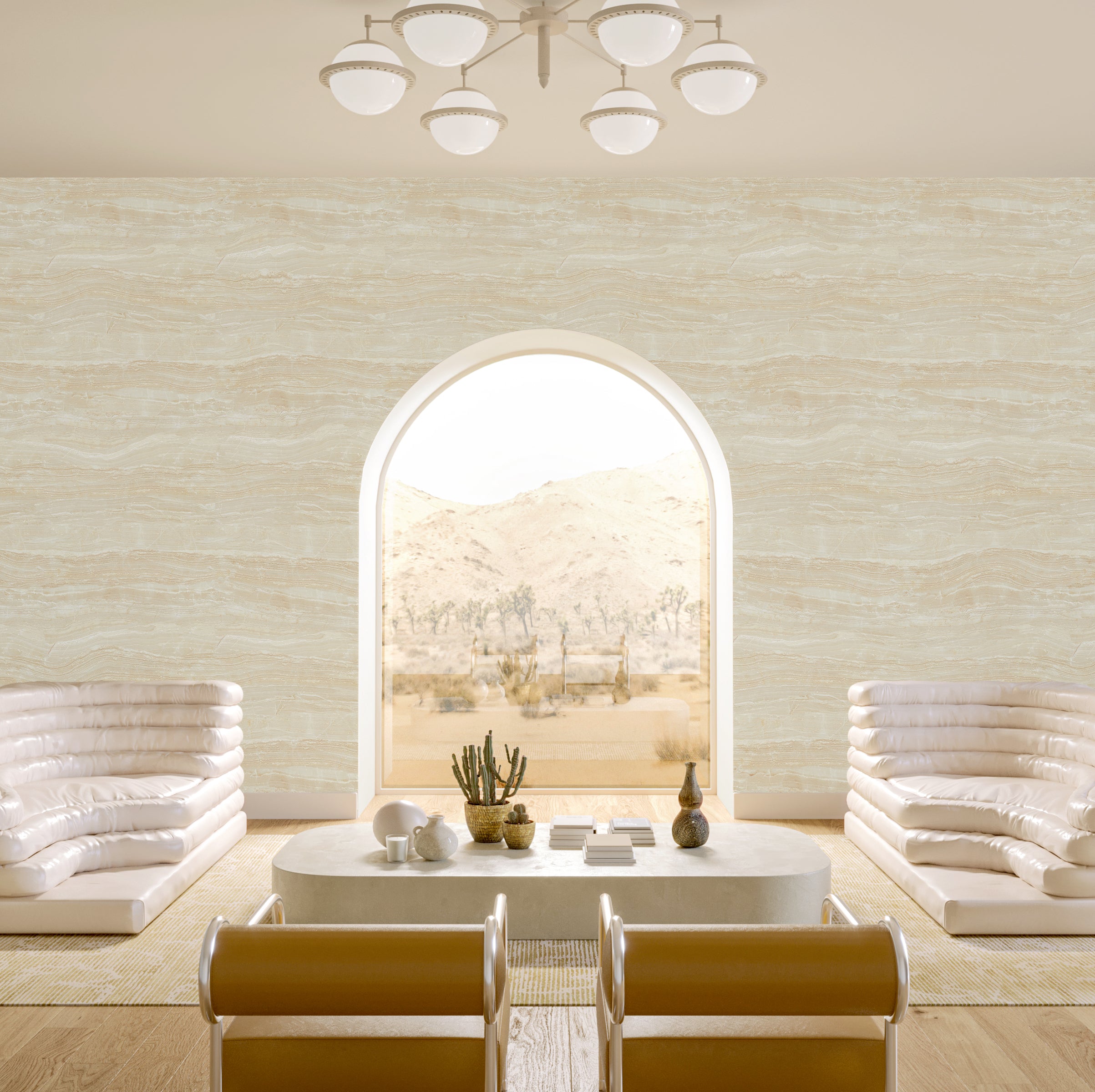 Travertine© Mural Wallpaper in Butter
