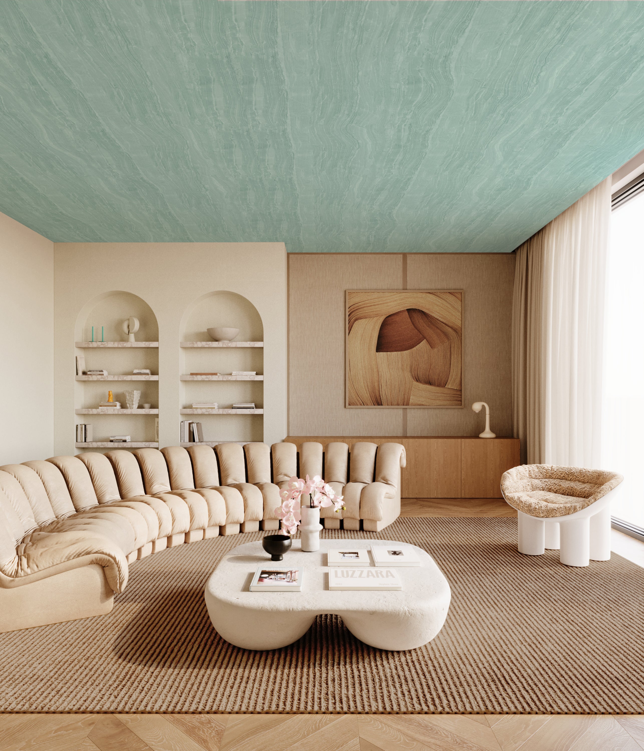 Travertine© Mural Wallpaper in Caribbean