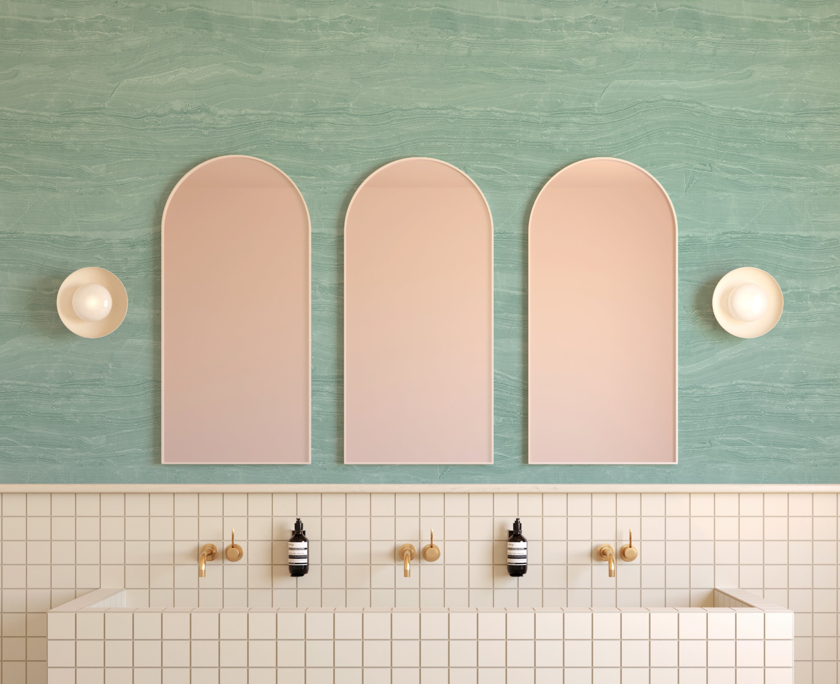 Travertine© Mural Wallpaper in Caribbean