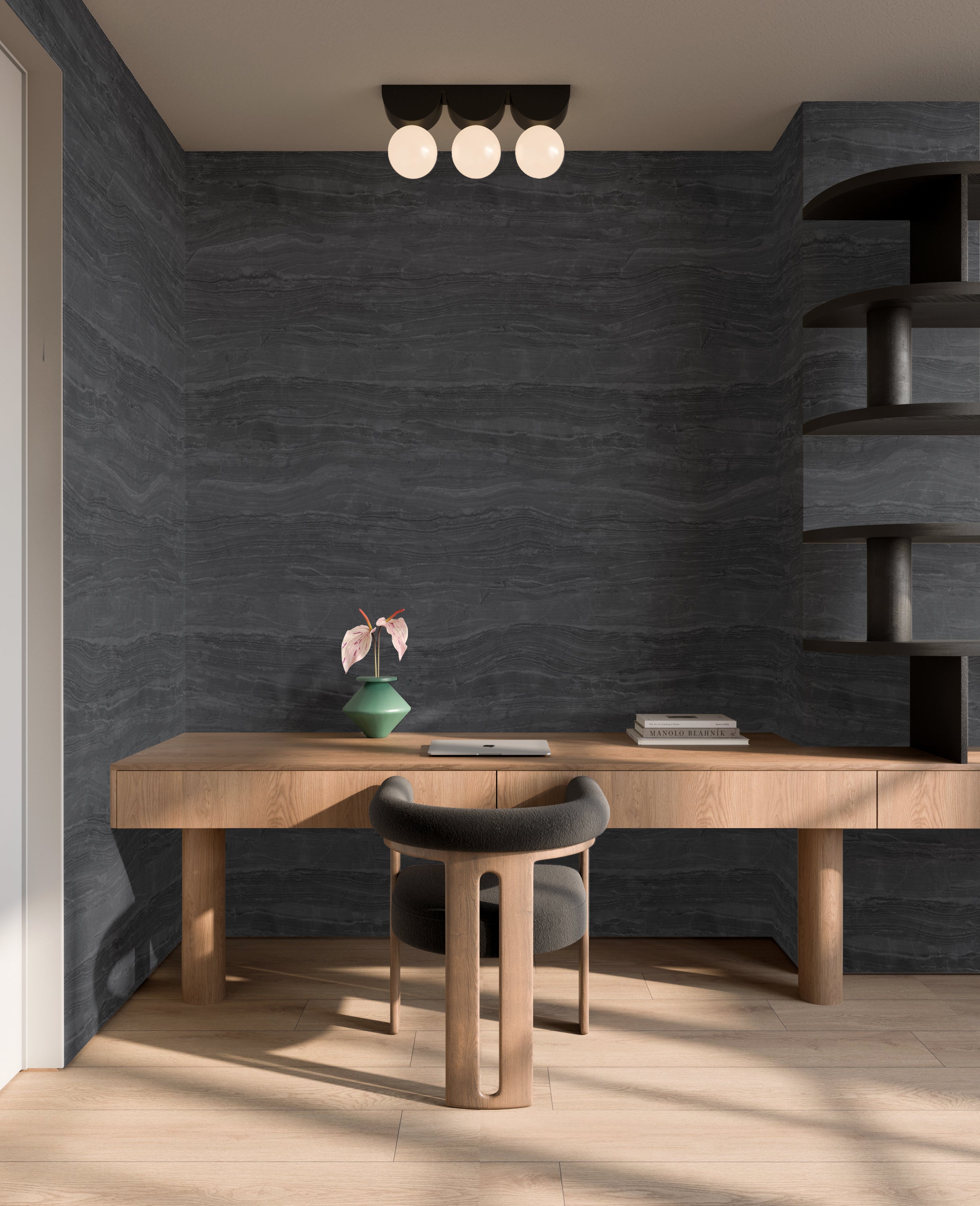 Travertine© Mural Wallpaper in Charcoal