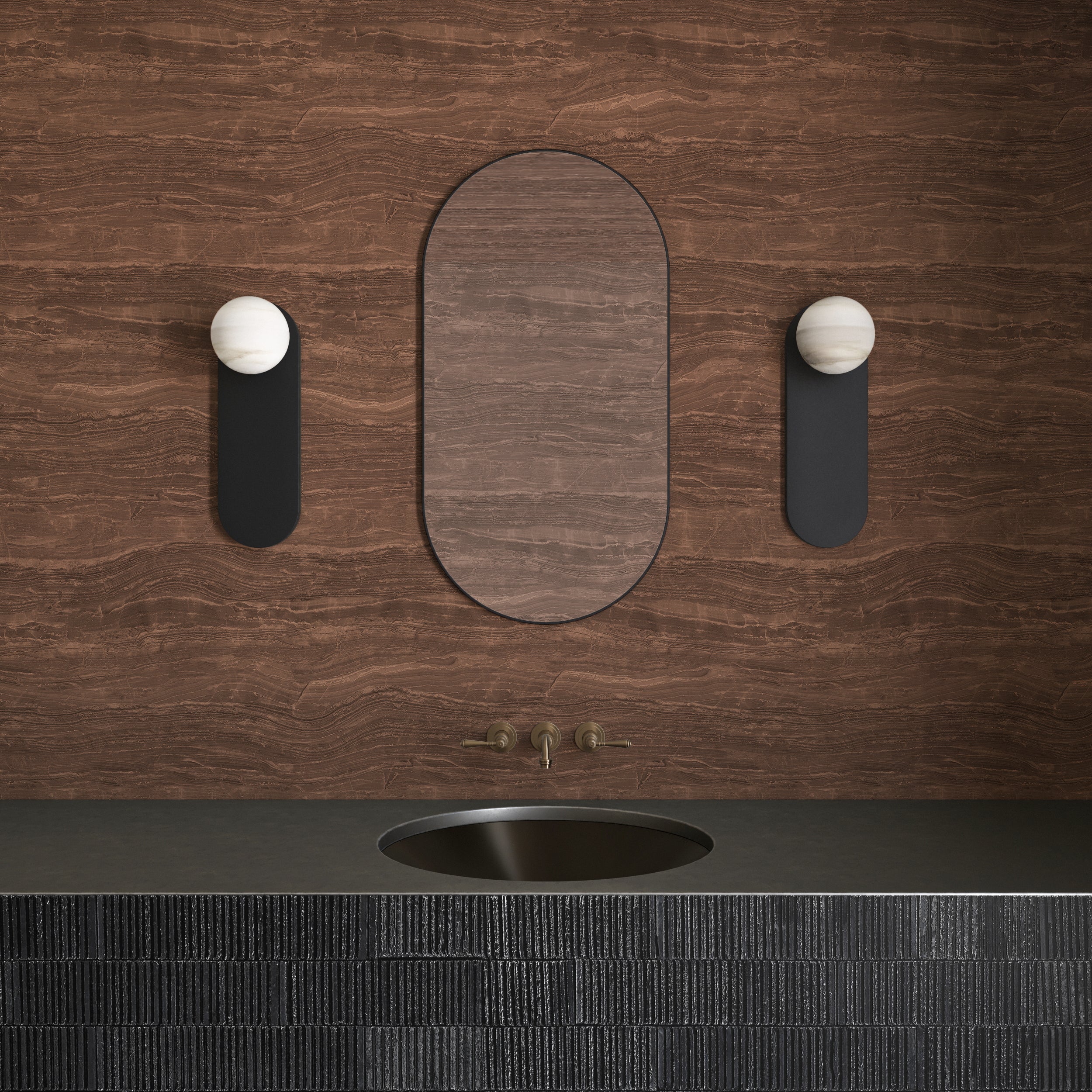 Travertine© Mural Wallpaper in Chocolate