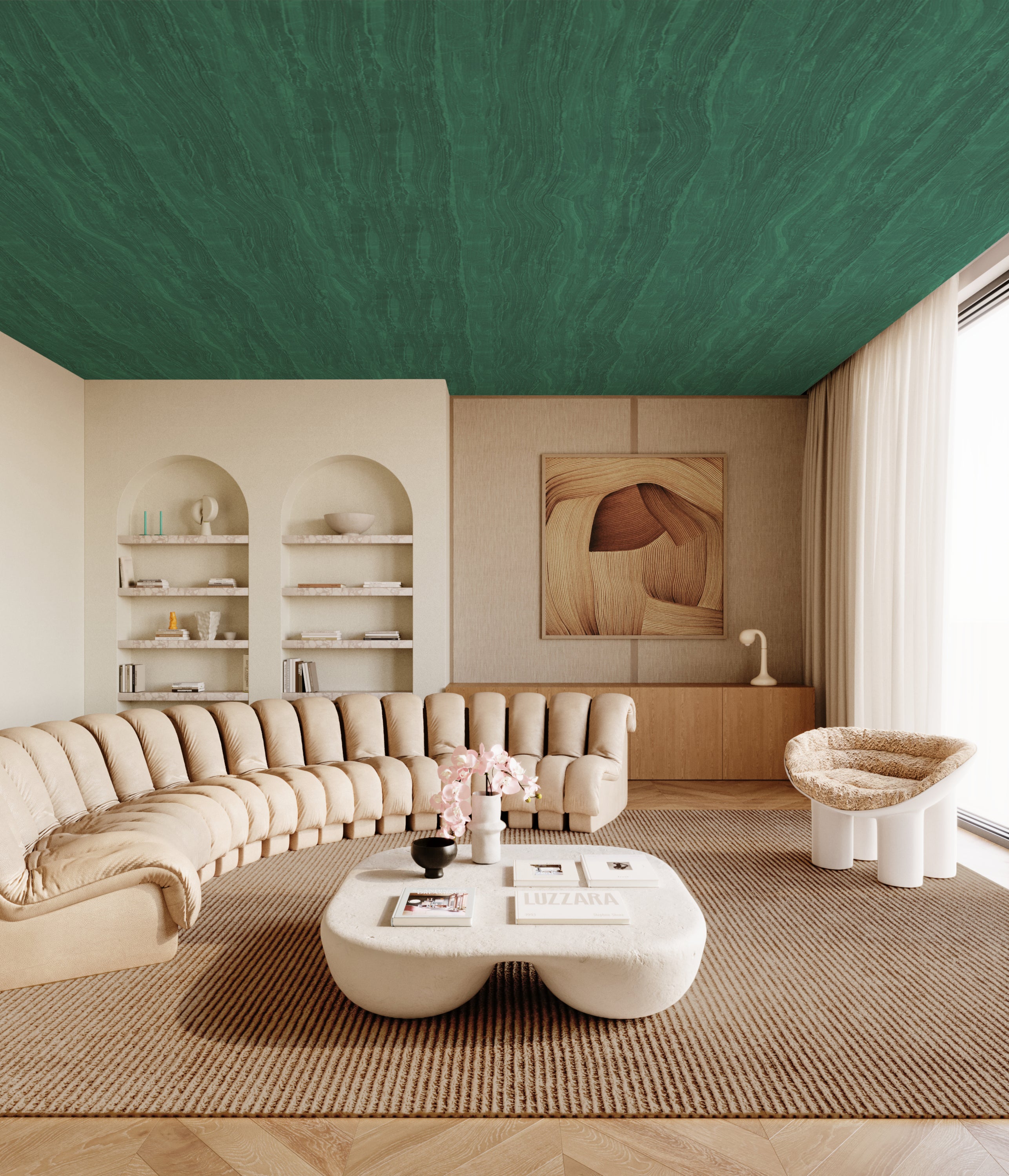 Travertine© Mural Wallpaper in Evergreen