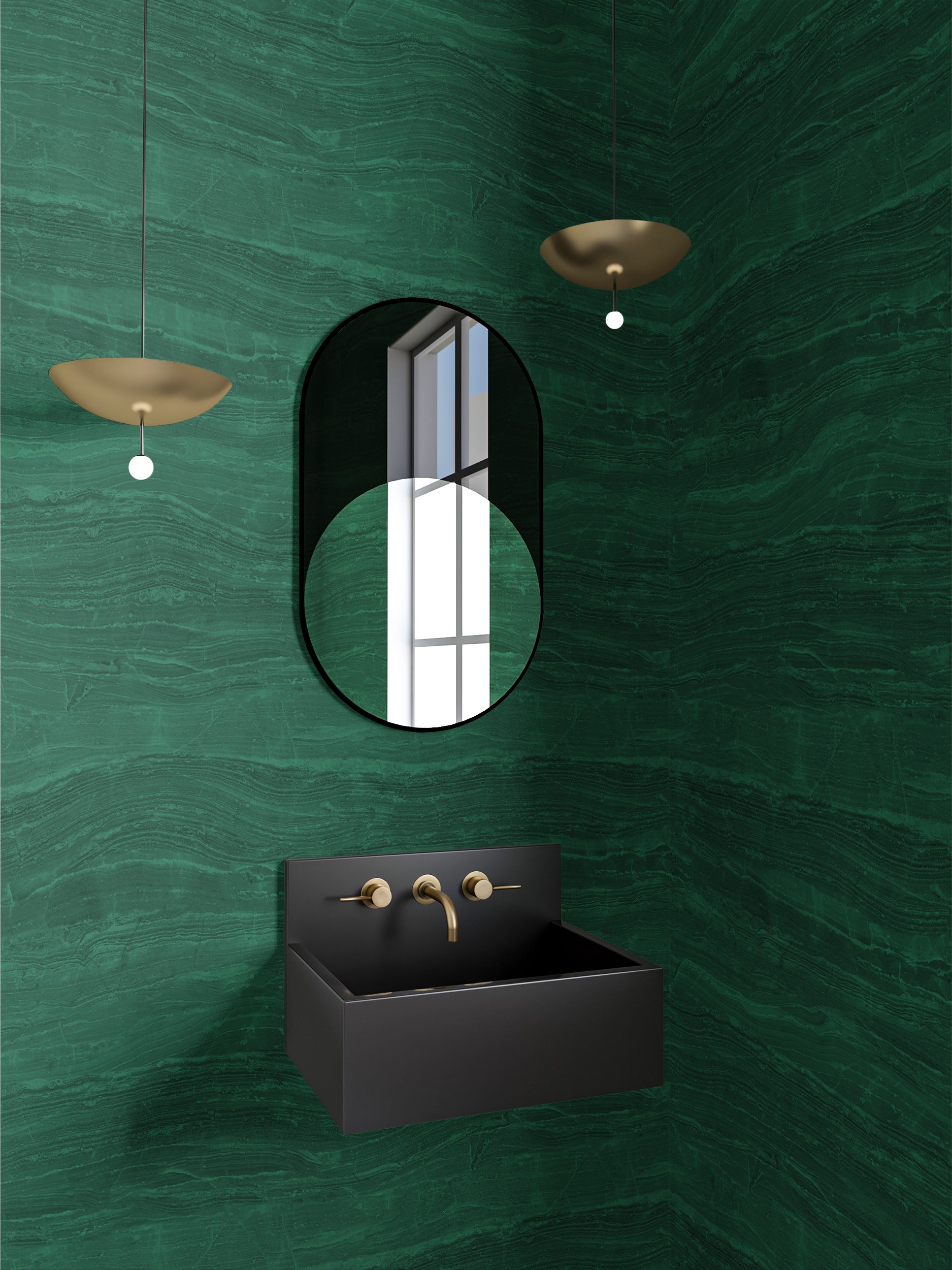 Travertine© Mural Wallpaper in Evergreen