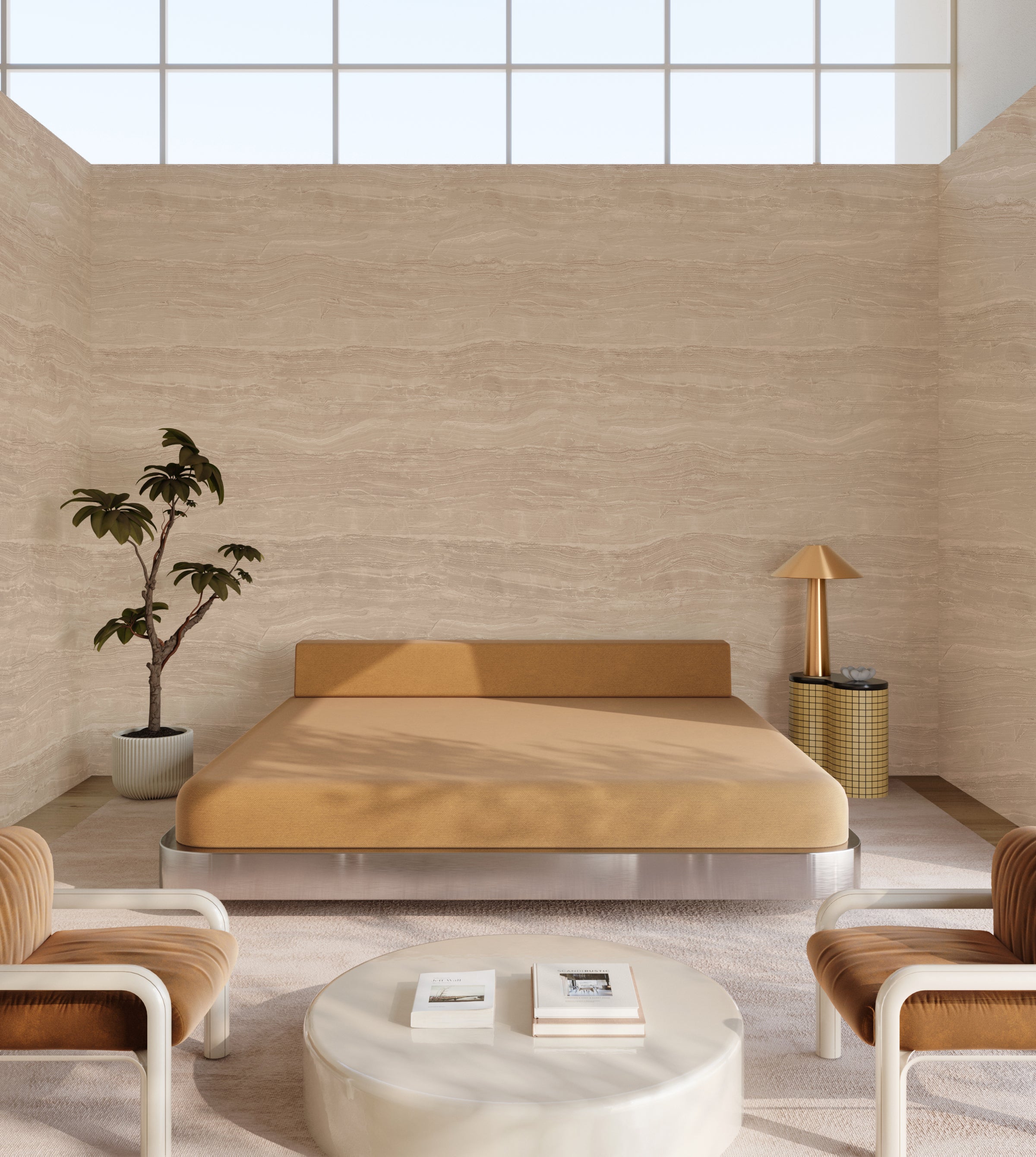 Travertine© Mural Wallpaper in Mocha