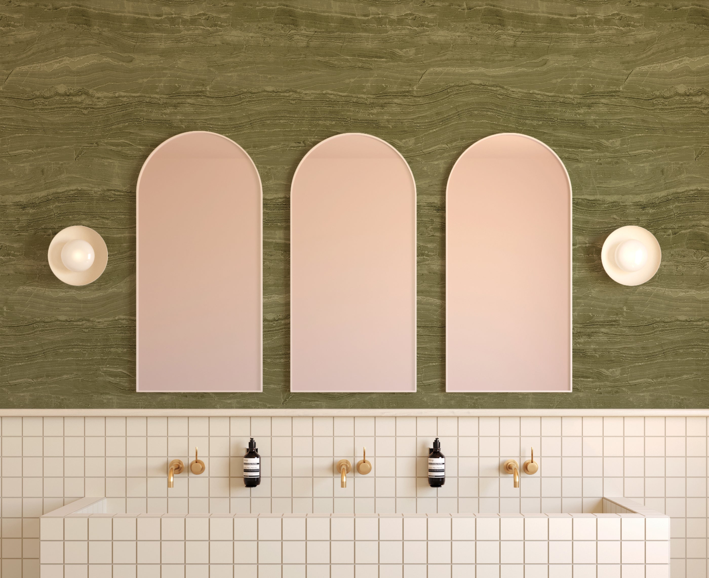 Travertine© Mural Wallpaper in Moss