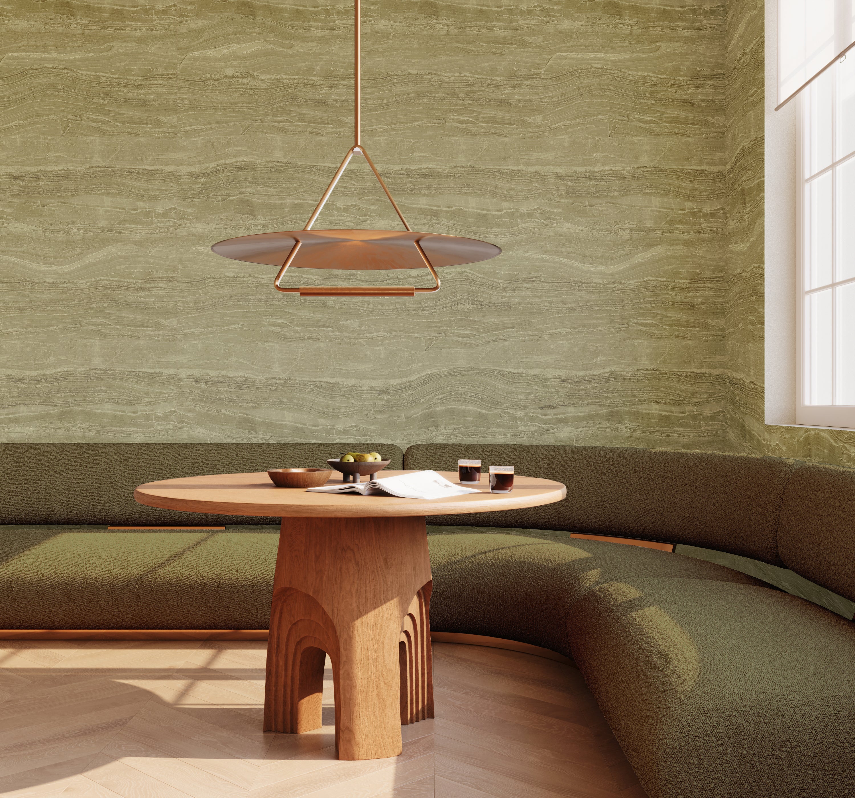 Travertine© Mural Wallpaper in Moss