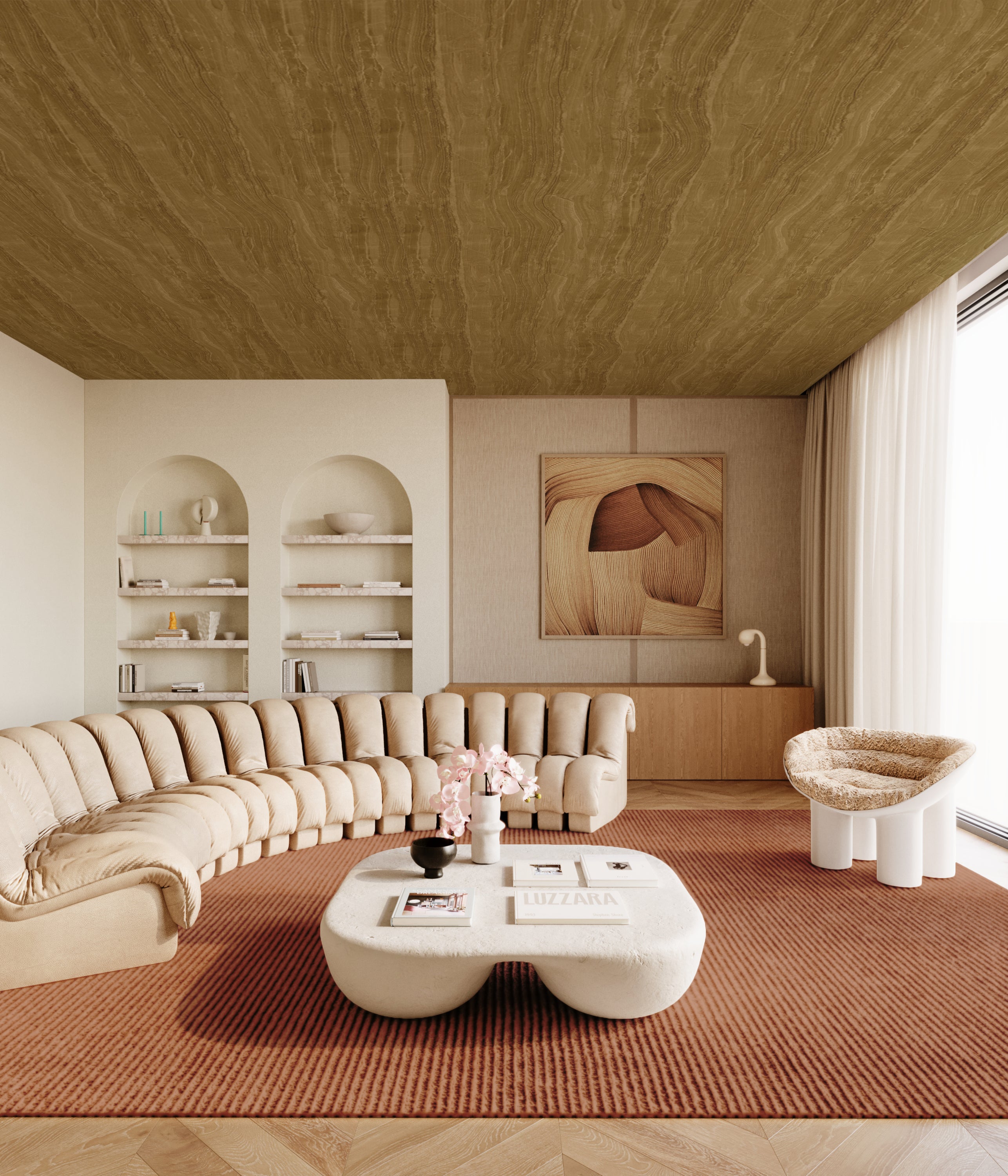 Travertine© Mural Wallpaper in Olive